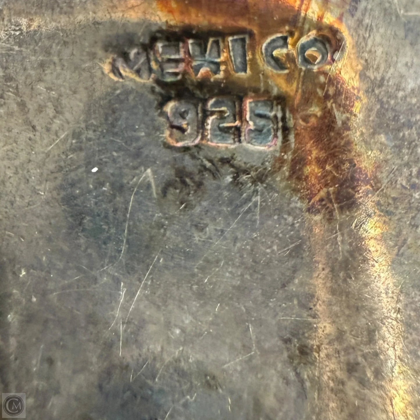 Vintage Mexico Azurite & Sterling Silver Fish Pin