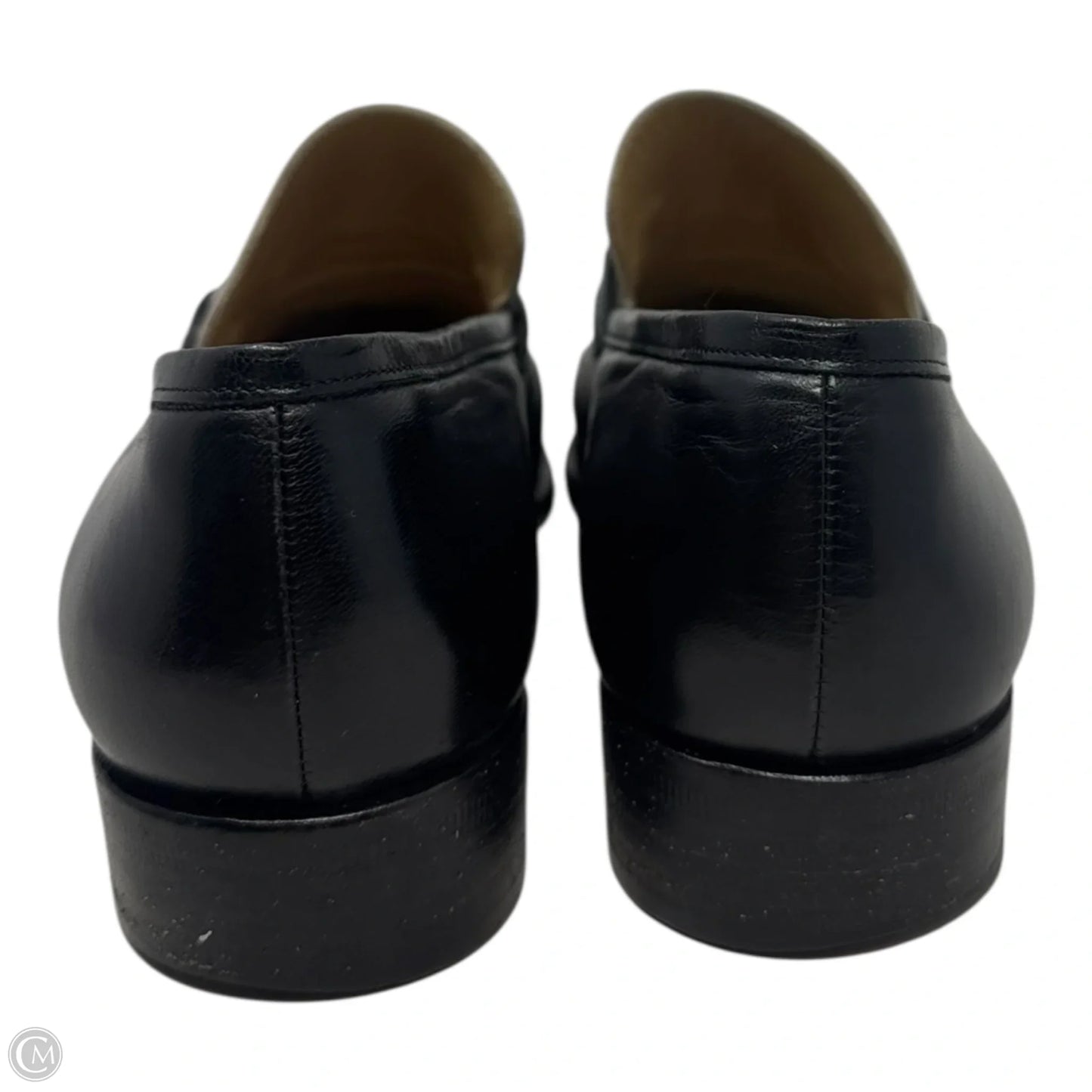 AS IS Vintage Two Tone Horsebit Loafers Shoes Luxury Designer By Gucci In Black & White, Size: 7.5
