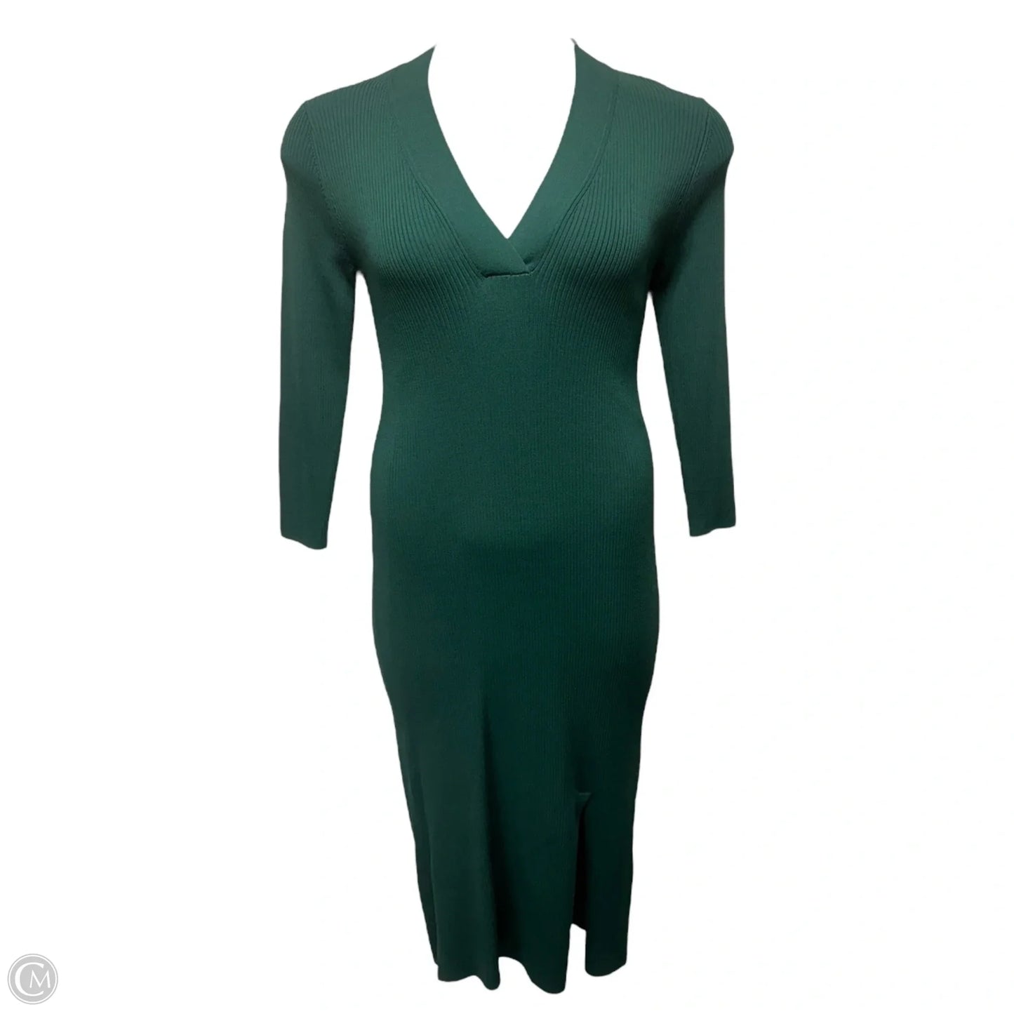 Aletti V Neck Knitted Dress By Reiss In Green, Size: L