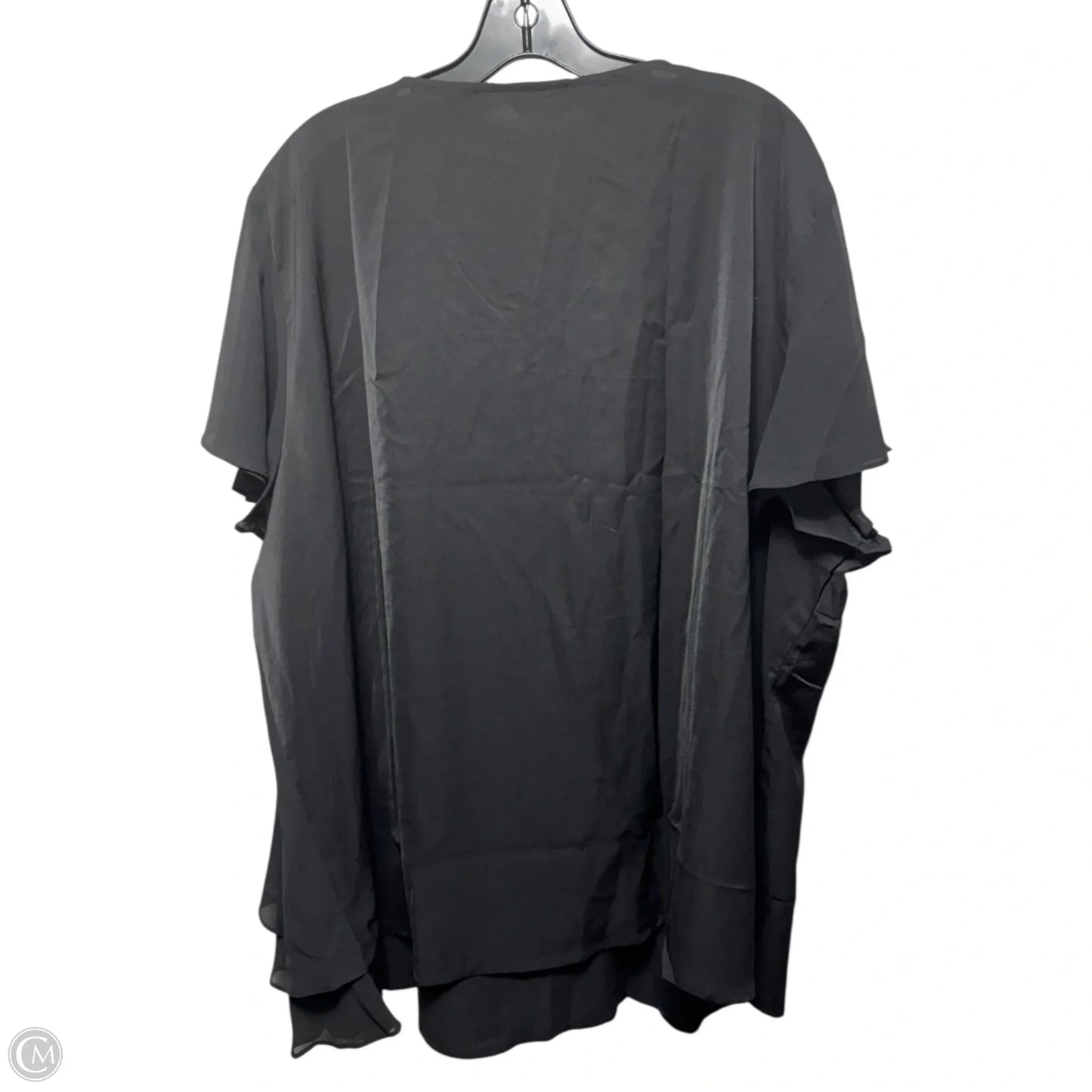 Top Short Sleeve By Agnes Orinda In Black, Size: 4x