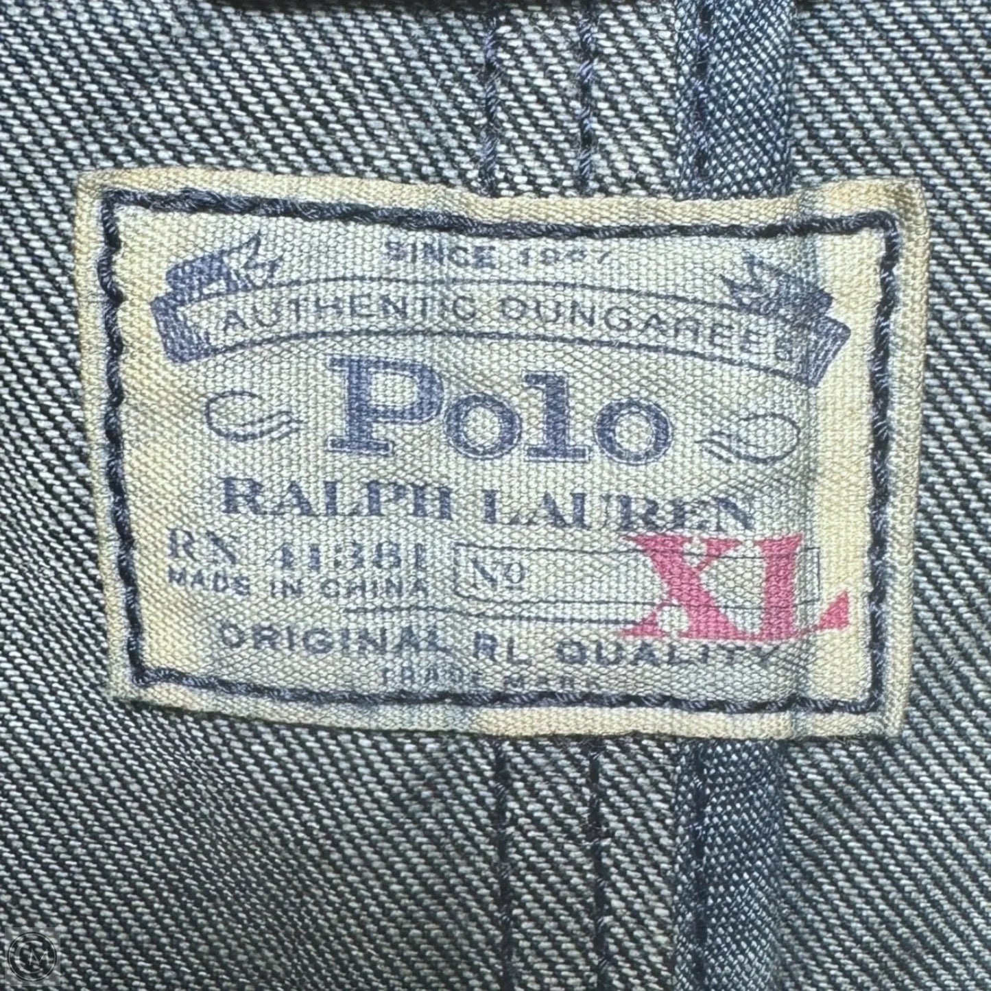Coat Peacoat By Polo Ralph Lauren In Blue Denim, Size: Xl