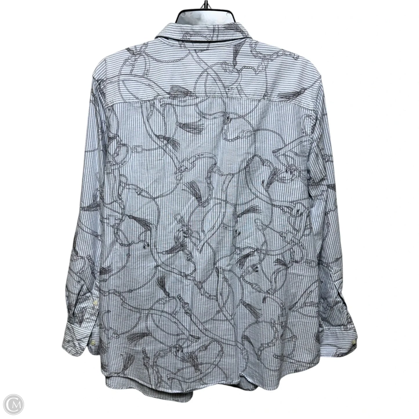 Top Long Sleeve By Lauren By Ralph Lauren In Striped Pattern, Size: 1x