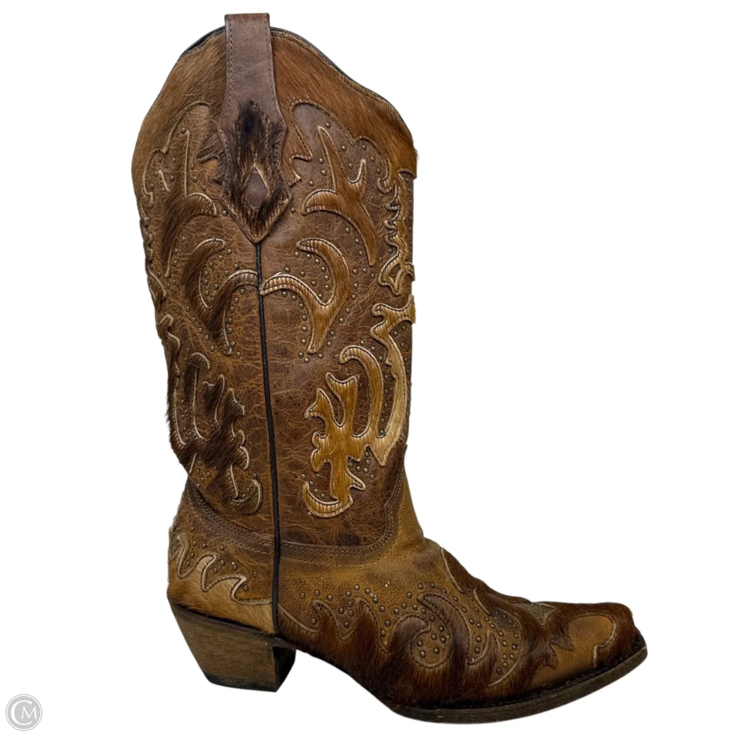 Snip Toe Western Boots By Corral In Brown, Size: 8.5
