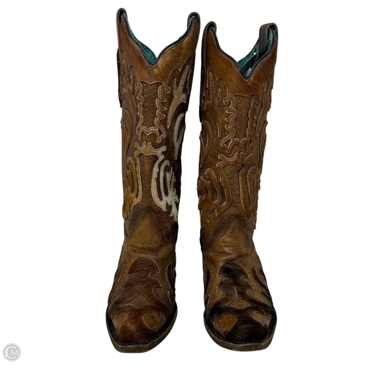 Snip Toe Western Boots By Corral In Brown, Size: 8.5
