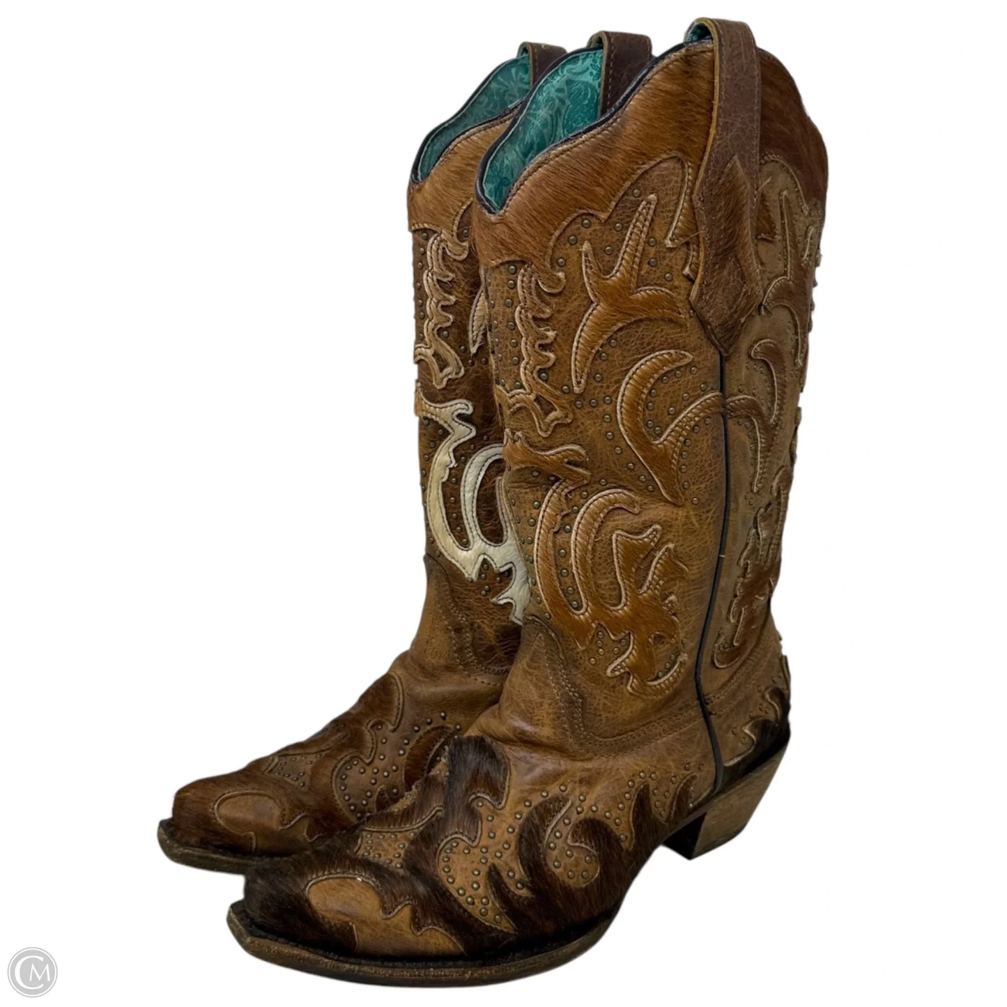 Snip Toe Western Boots By Corral In Brown, Size: 8.5