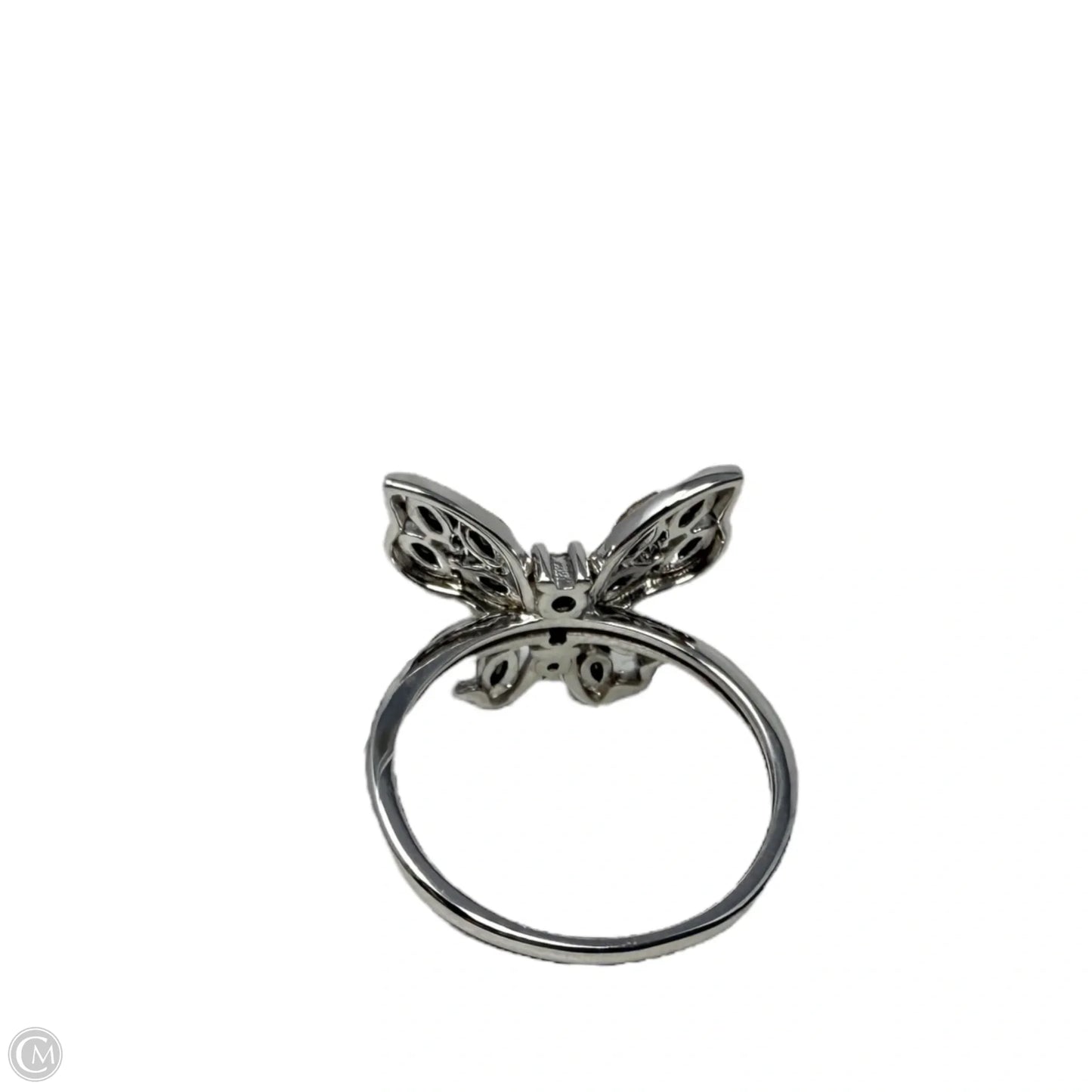 Sterling Silver & Crystal Butterfly Ring, Size: 7.5