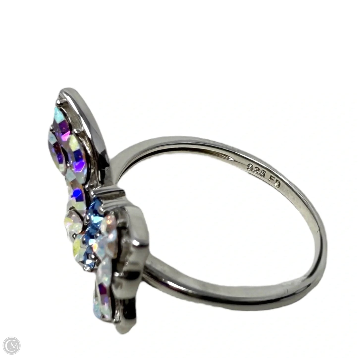 Sterling Silver & Crystal Butterfly Ring, Size: 7.5