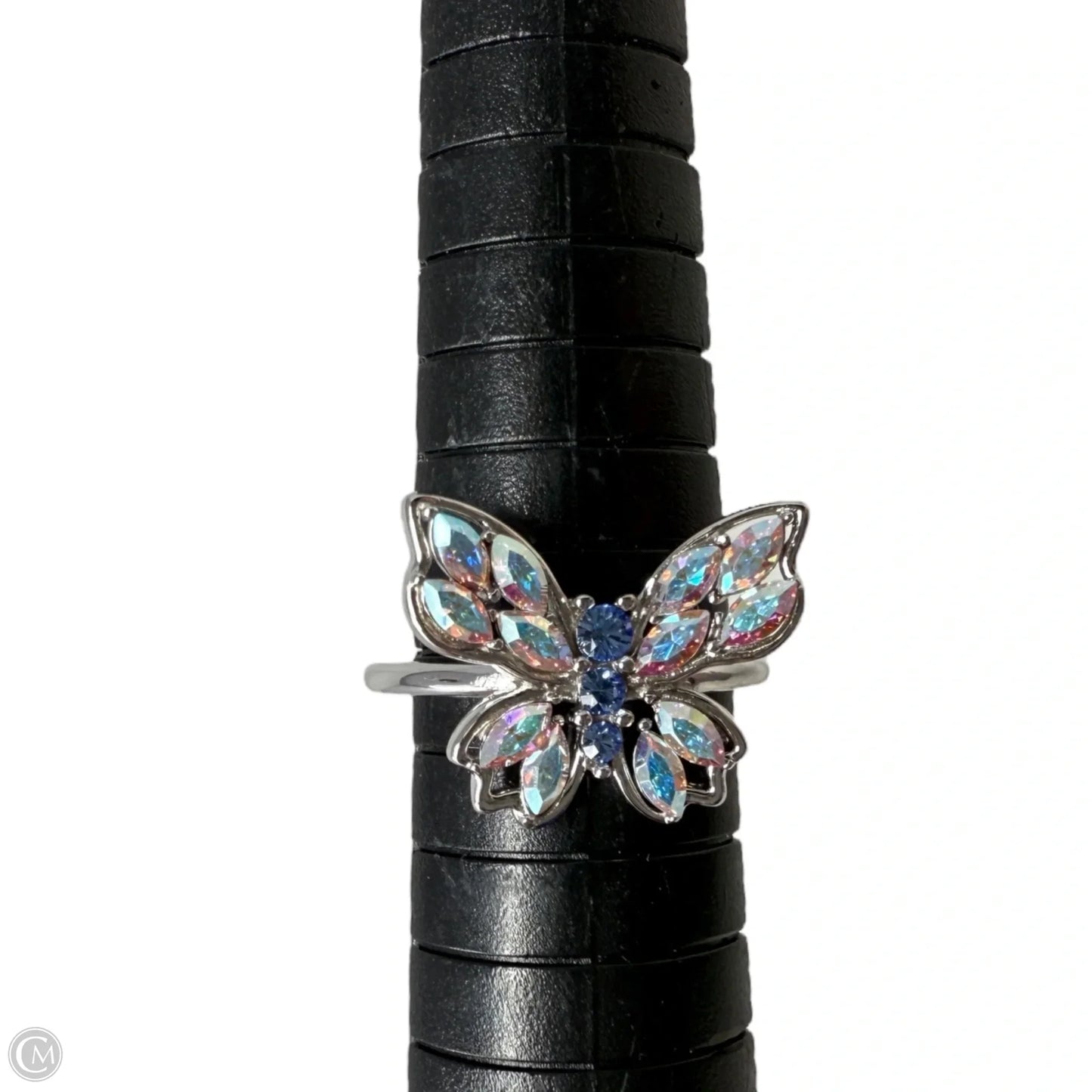 Sterling Silver & Crystal Butterfly Ring, Size: 7.5