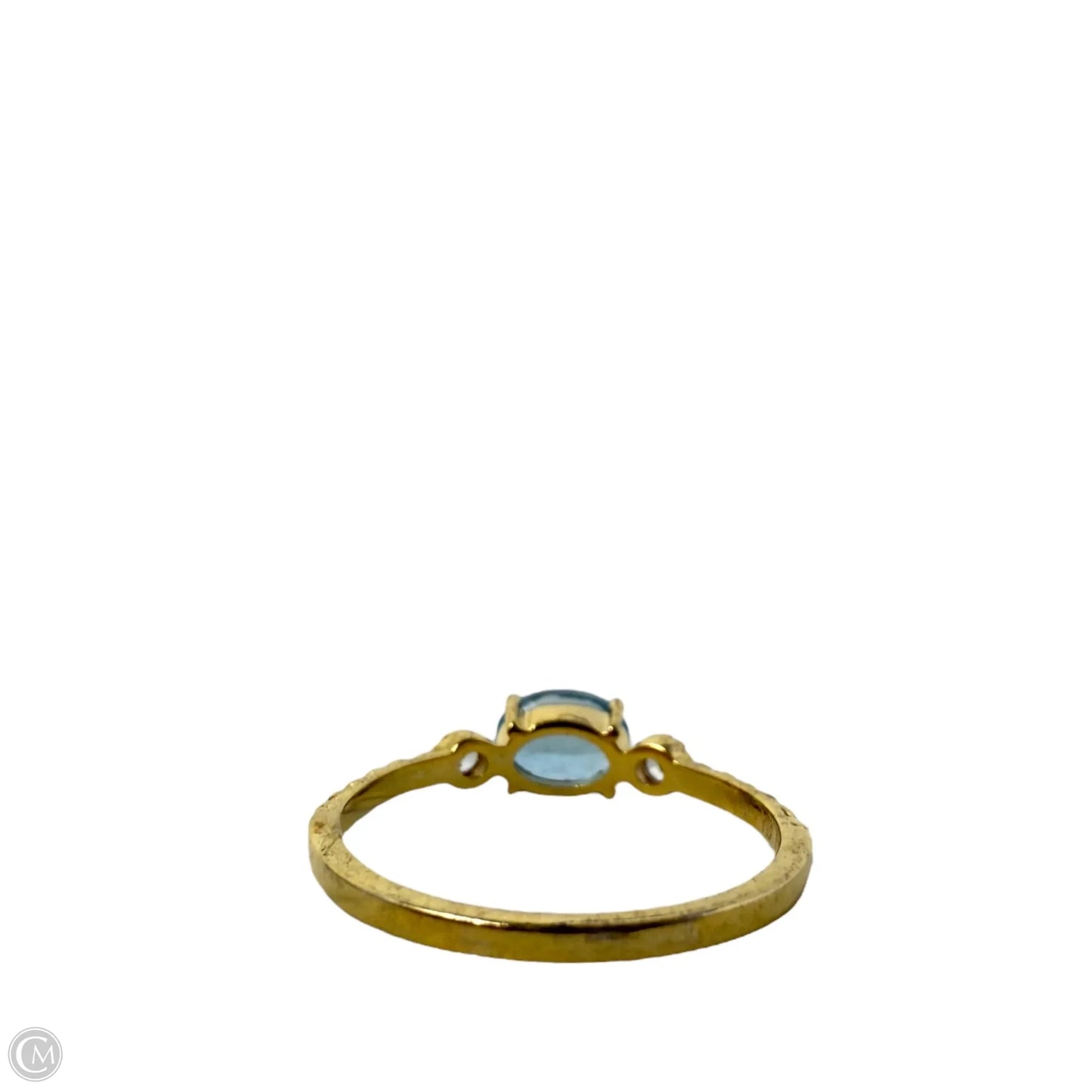 London Blue & White Topaz Gold Over Sterling Silver Ring, Size: 8
