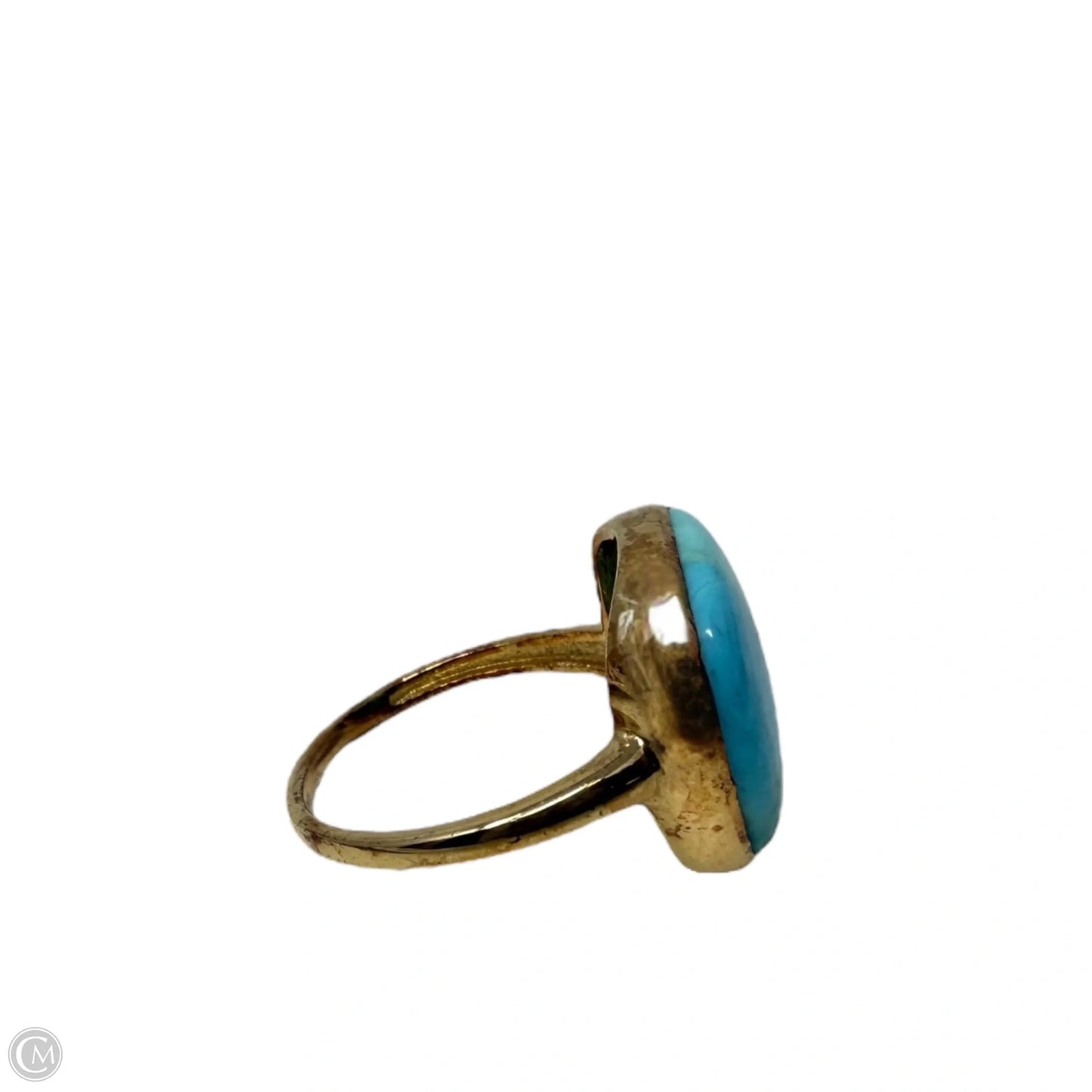 Gold Over Sterling Silver Turquoise Ring, Size: 7