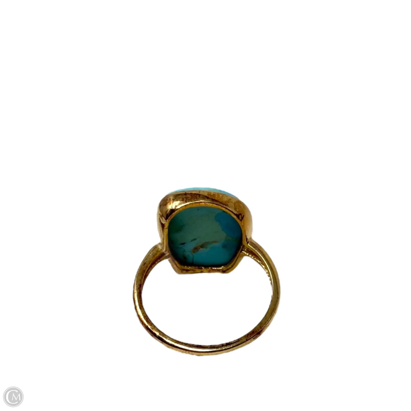 Gold Over Sterling Silver Turquoise Ring, Size: 7