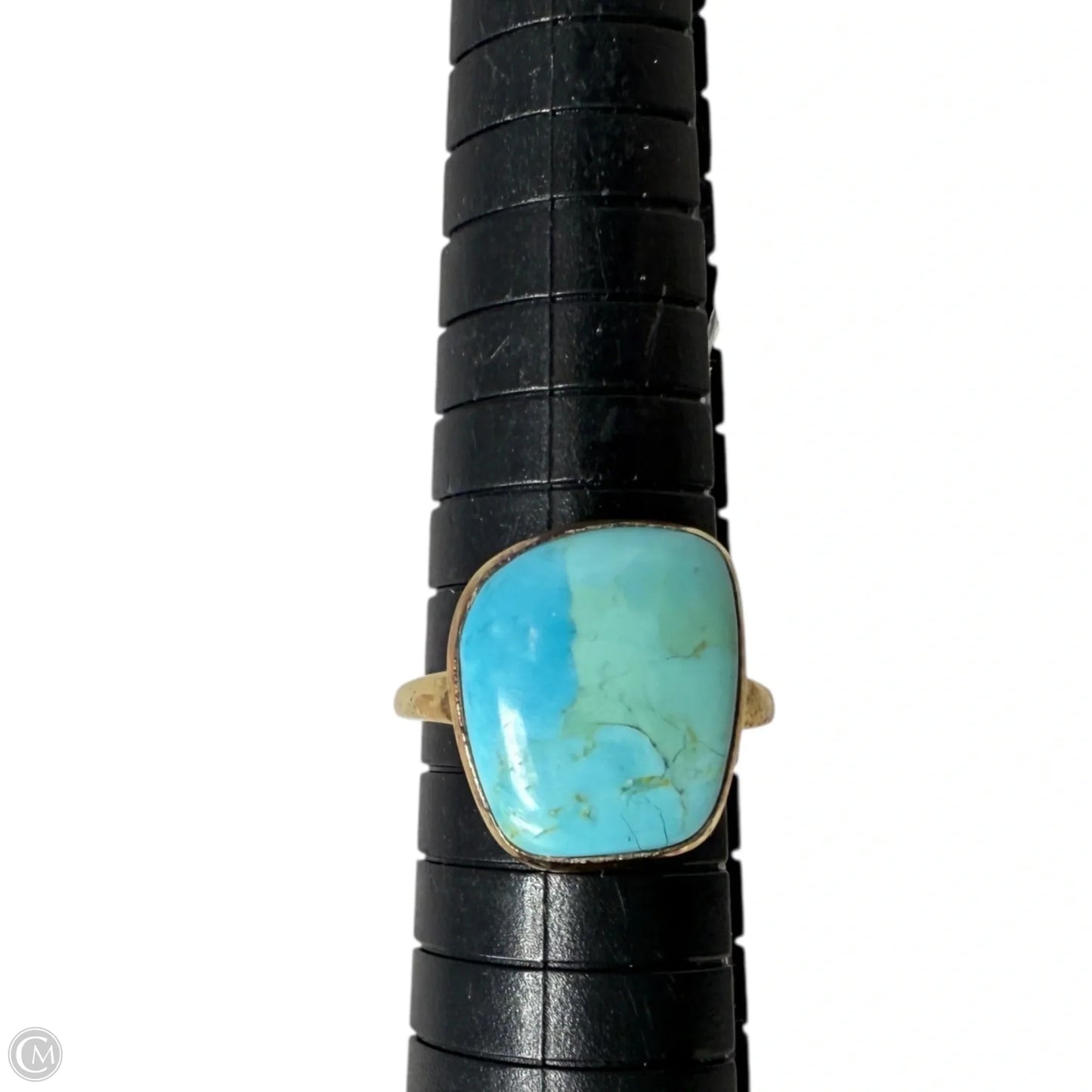 Gold Over Sterling Silver Turquoise Ring, Size: 7
