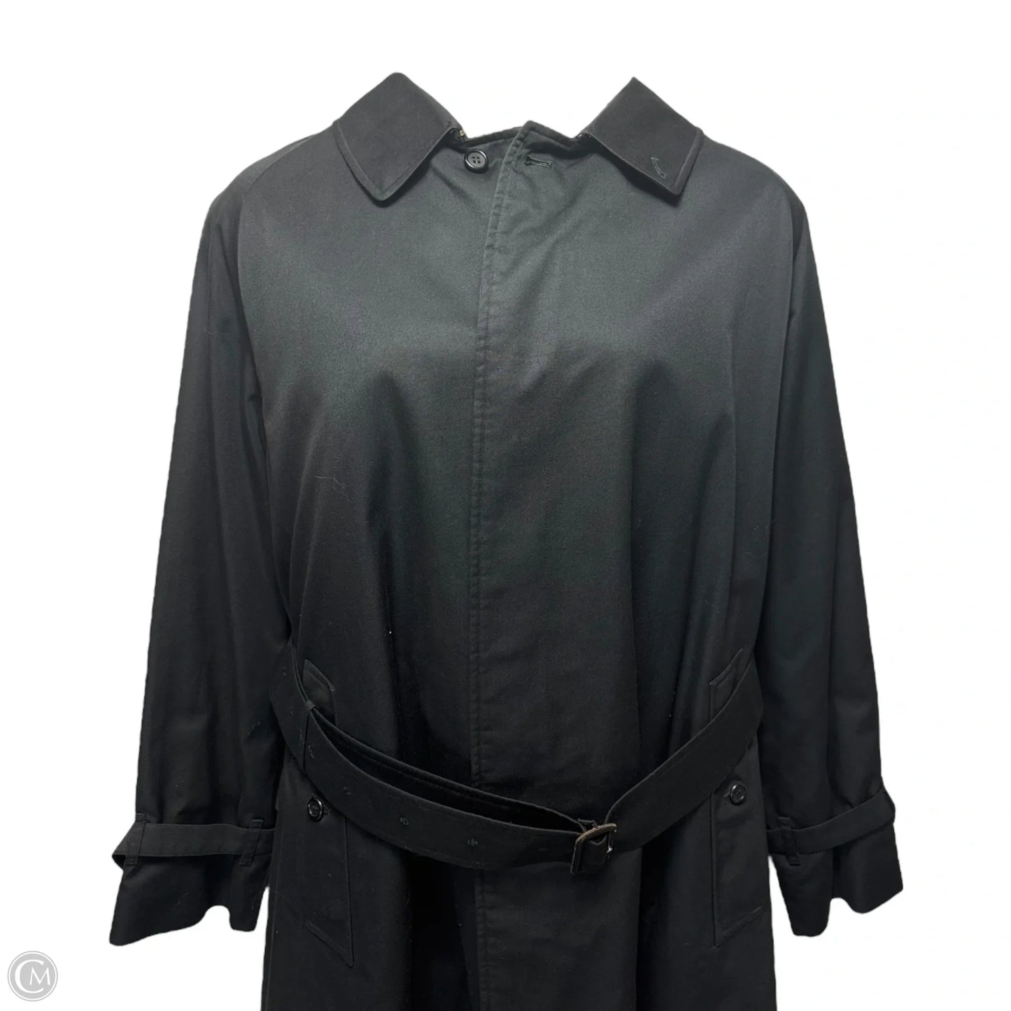 Nova Check Lined Belted Coat Luxury Designer By Burberry In Black, Size: XL (EU 46)