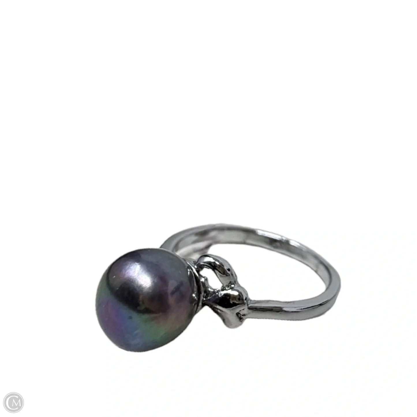 Sterling Silver & Black Pearl Ring, Size: 6.5