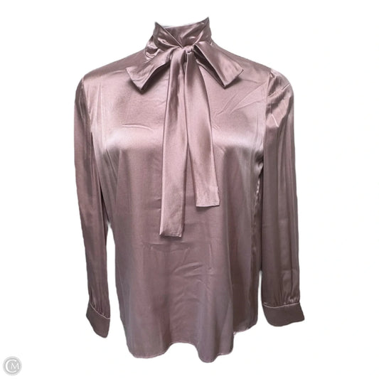 Marat Tie-Neck Silk Blouse Designer By Max Mara Studio In Pink, Size: 12