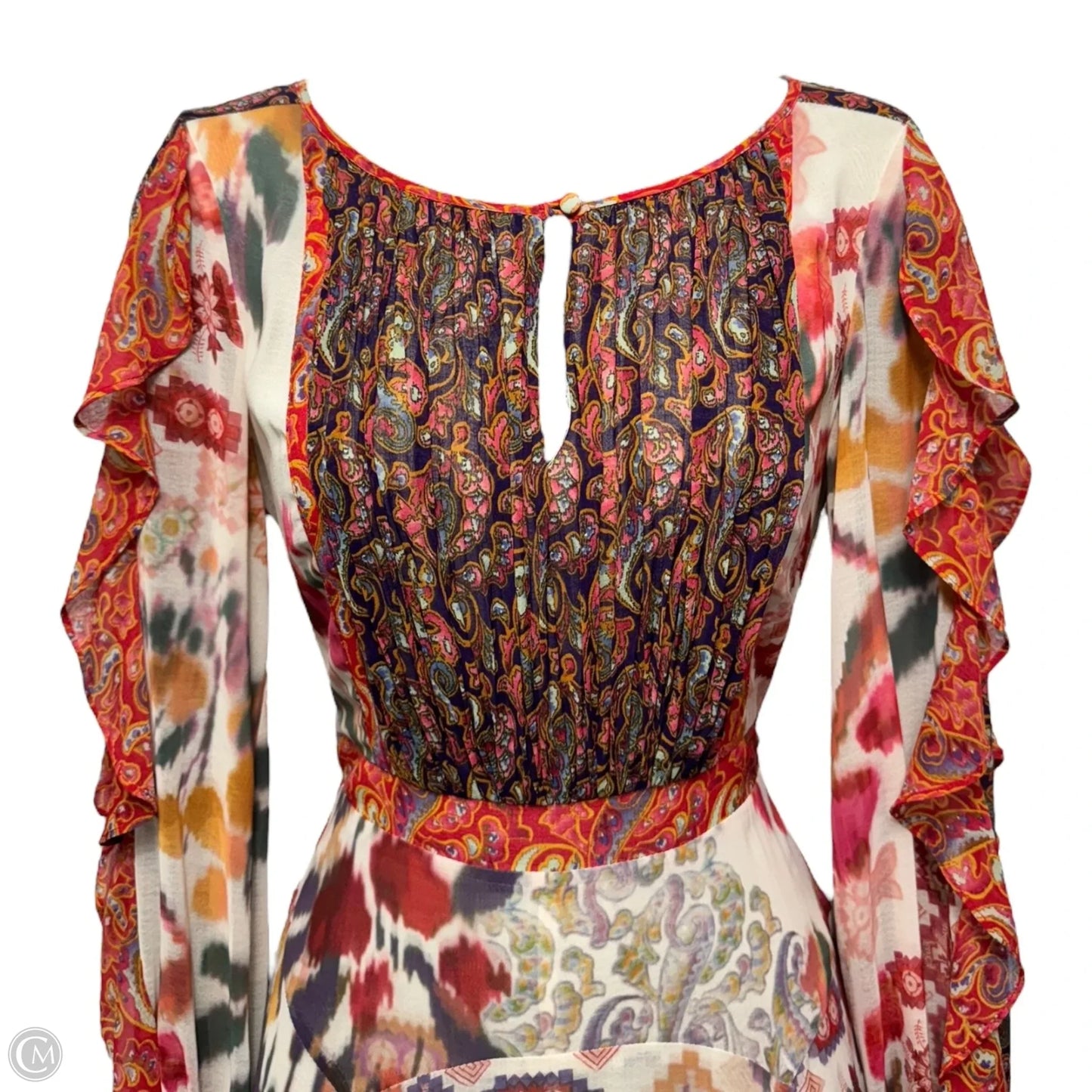 Alarie Ruffled Midi Dress By Akemi And Kin In Multi-colored, Size: 2