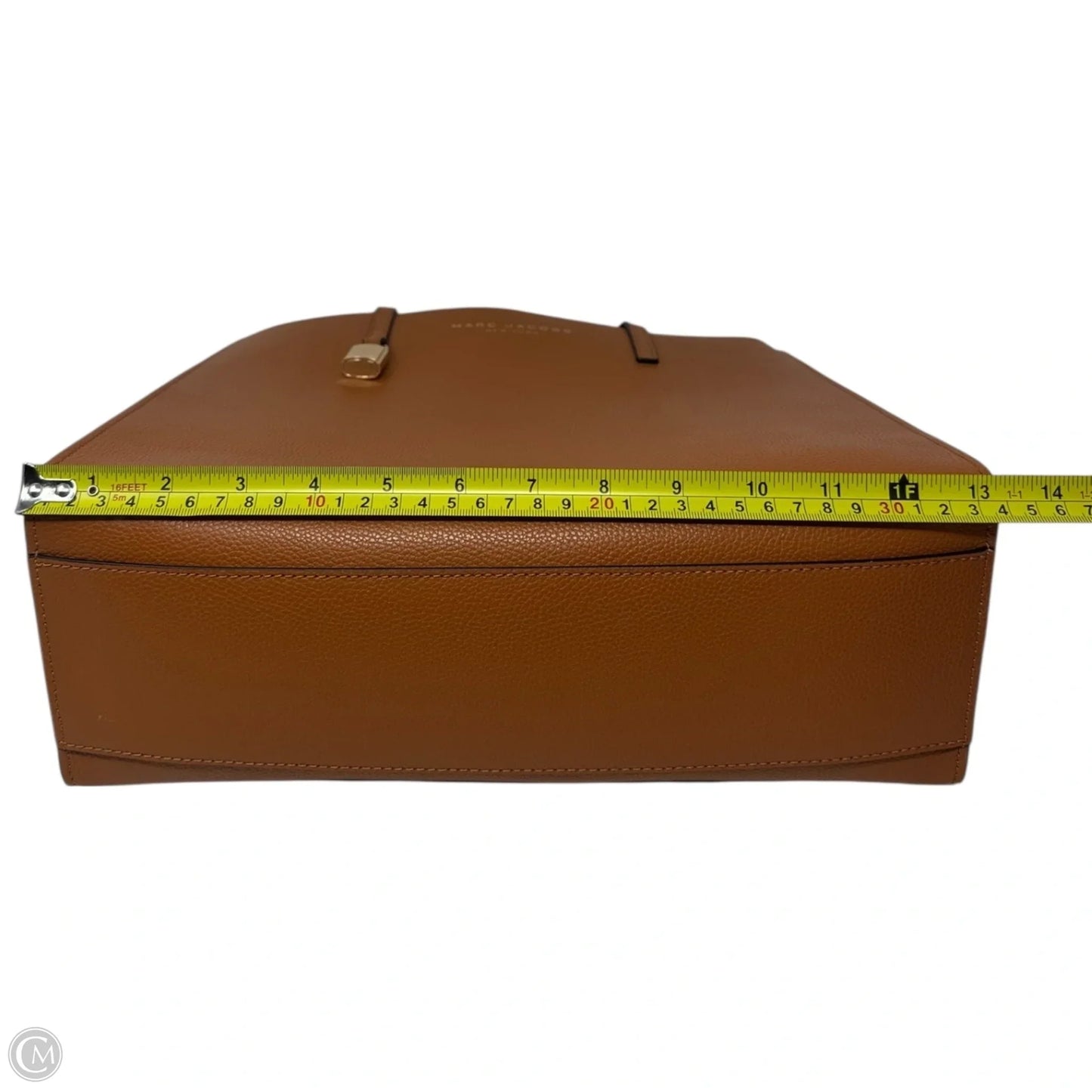 The Grind Leather Tote Luxury Designer By Marc Jacobs In Smoked Almond, Size: Medium