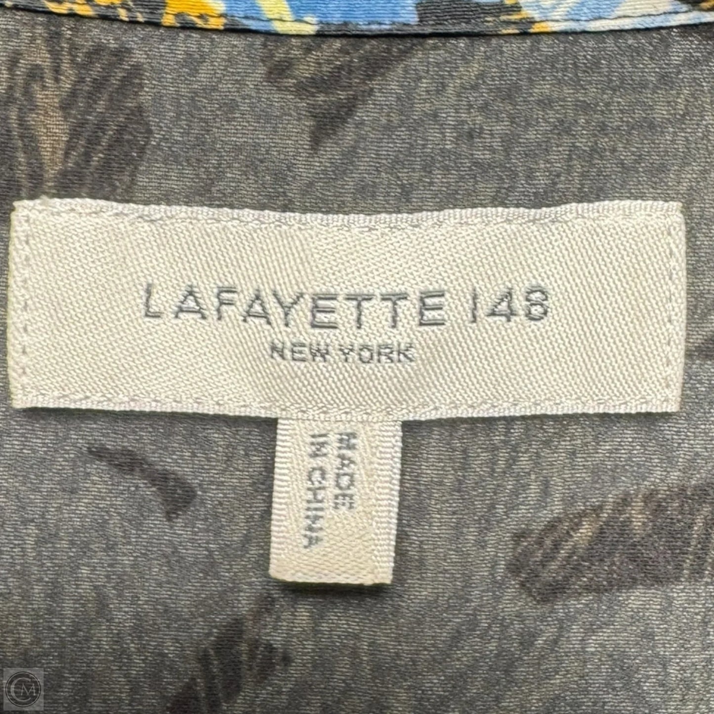 Scottie Abstract-Print Button-Down Blouse Designer By Lafayette 148 In Multi-colored, Size: L