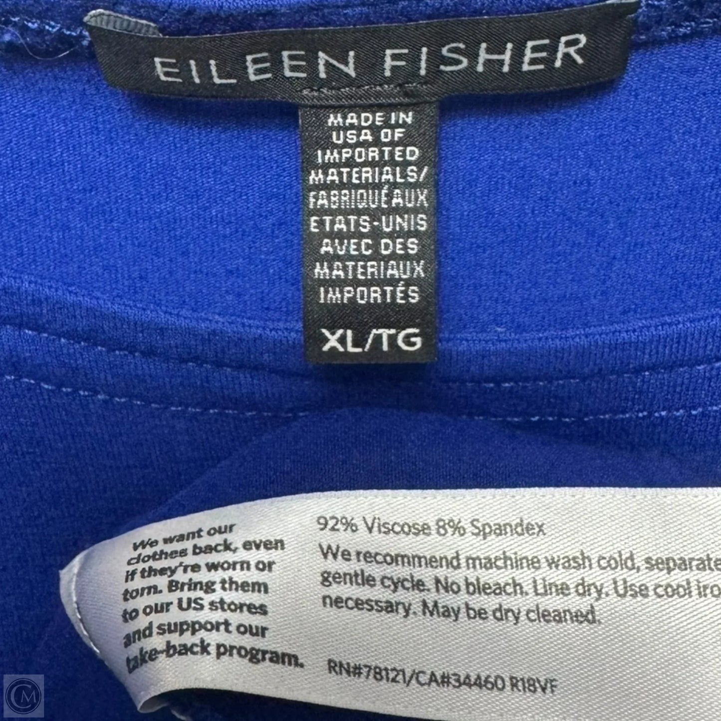 Tunic Long Sleeve By Eileen Fisher In Blue, Size: Xl