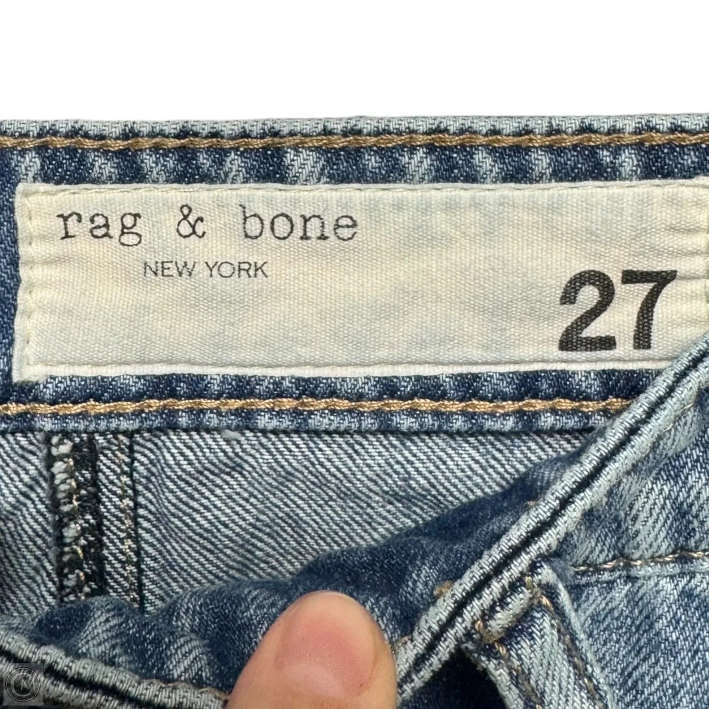 Jeans Wide Leg By Rag And Bone In Blue Denim, Size: 4