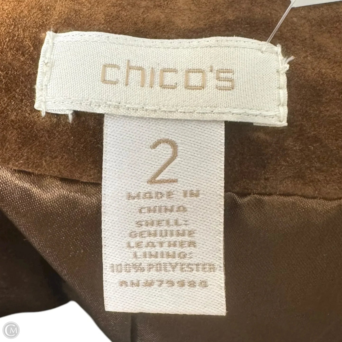 Jacket Leather By Chicos In Brown, Size: L