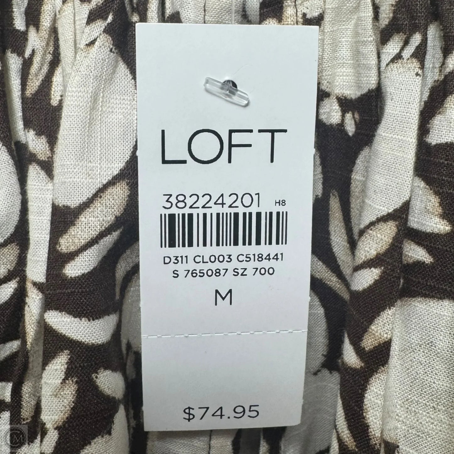 Blouse Long Sleeve By Loft In Brown & Cream, Size: M