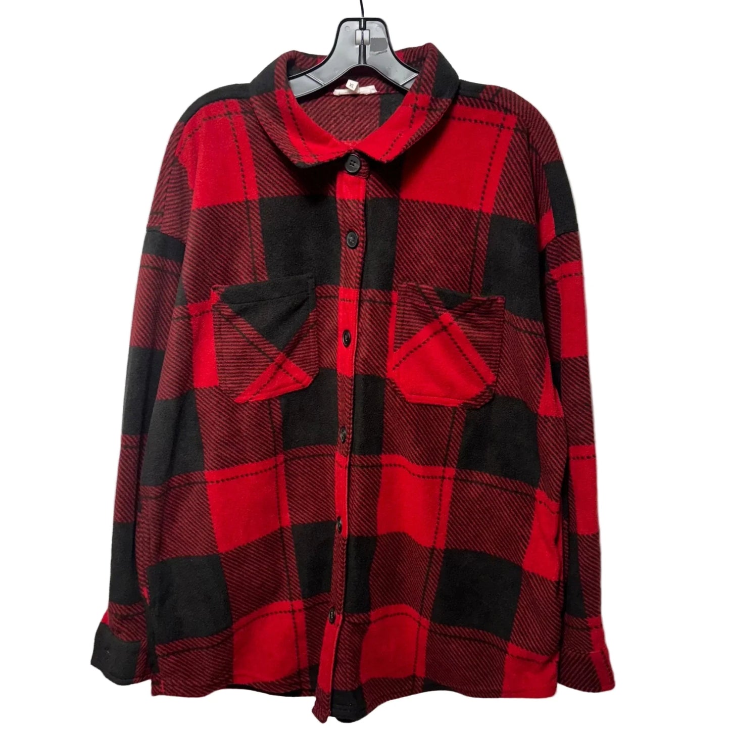 Jacket Shirt By Maurices In Plaid Pattern, Size: Xl