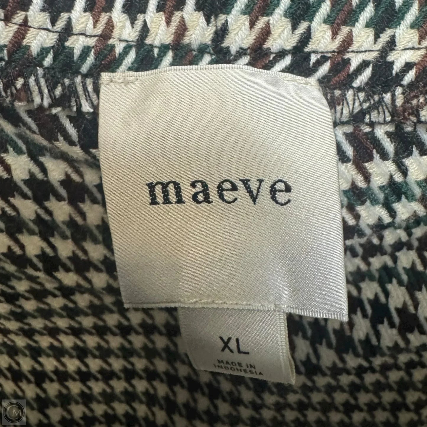Houndstooth Top Sleeveless By Maeve In Multi-colored, Size: Xl