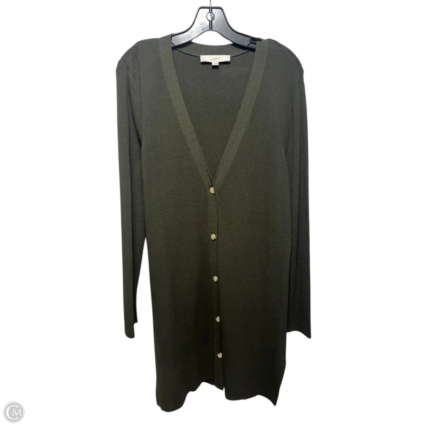 Sweater Cardigan By Loft In Green, Size: L
