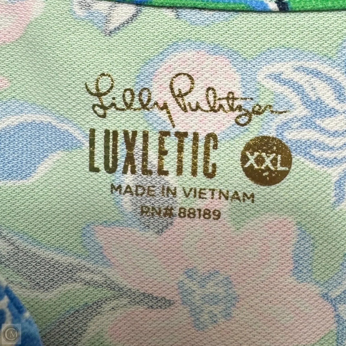 Athletic Top Short Sleeve Designer By Luxletic Lilly Pulitzer In Multi-colored, Size: Xxl