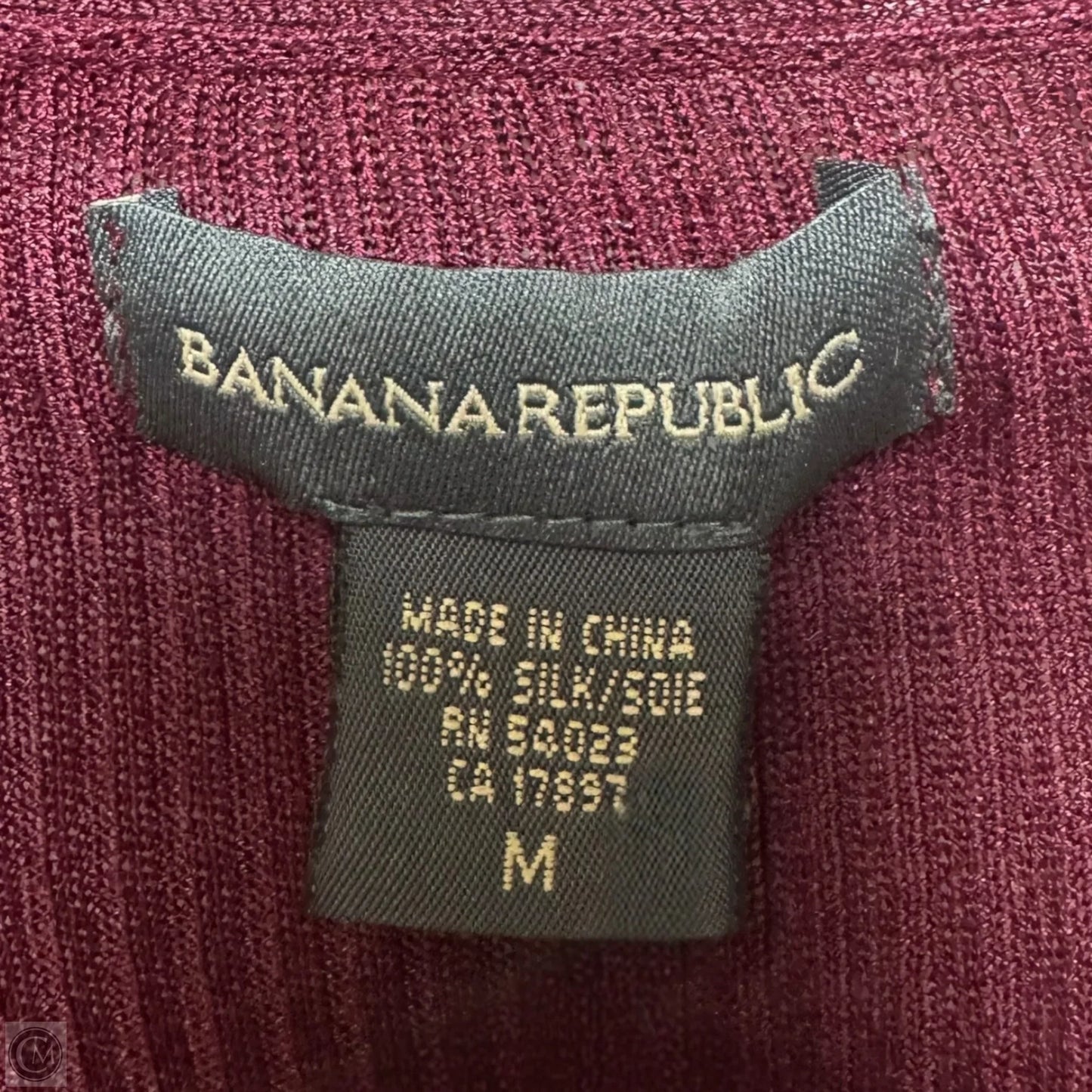 Silk Long Sweater Cardigan By Banana Republic In Maroon, Size: M