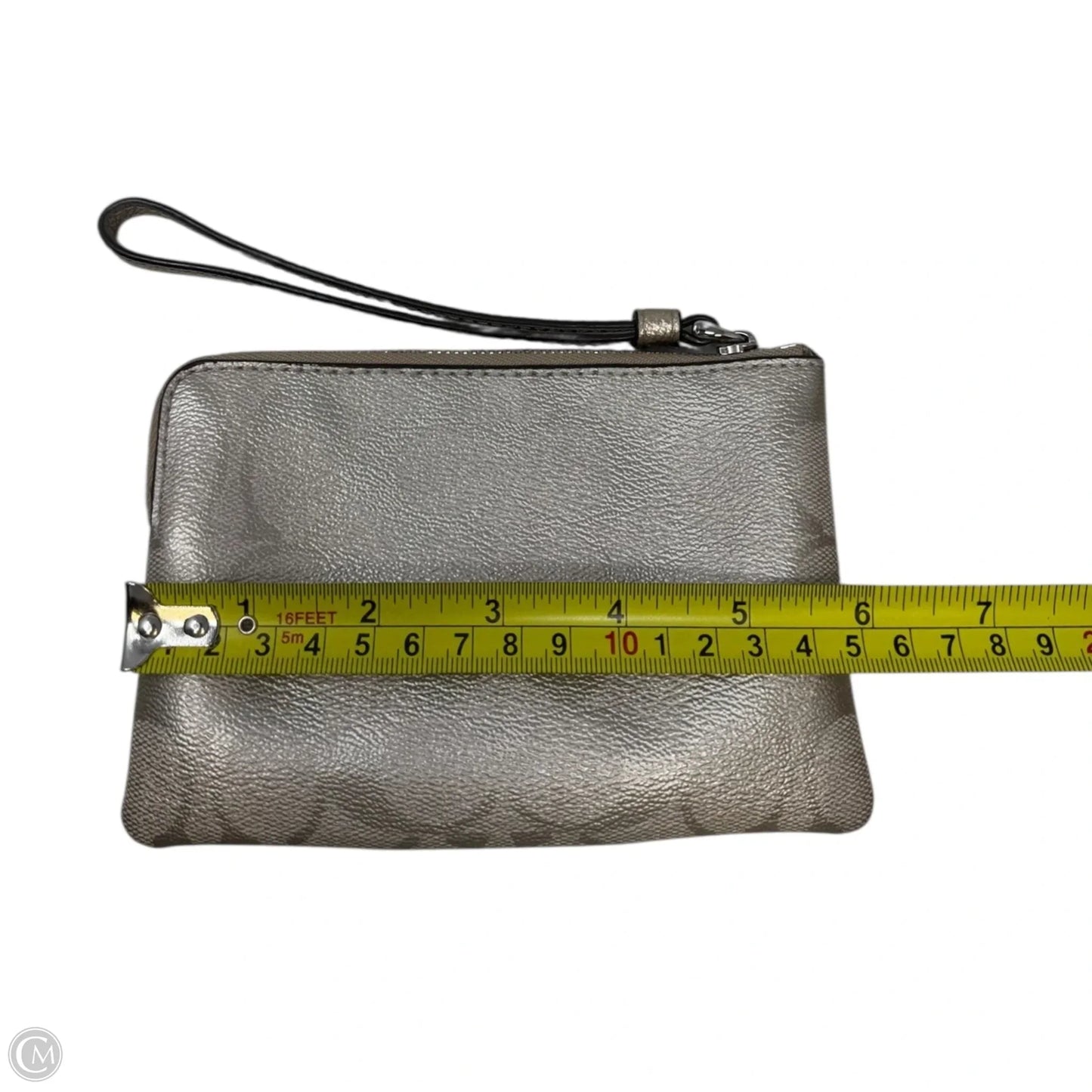 Metallic Wristlet Designer By Coach, Size: Medium