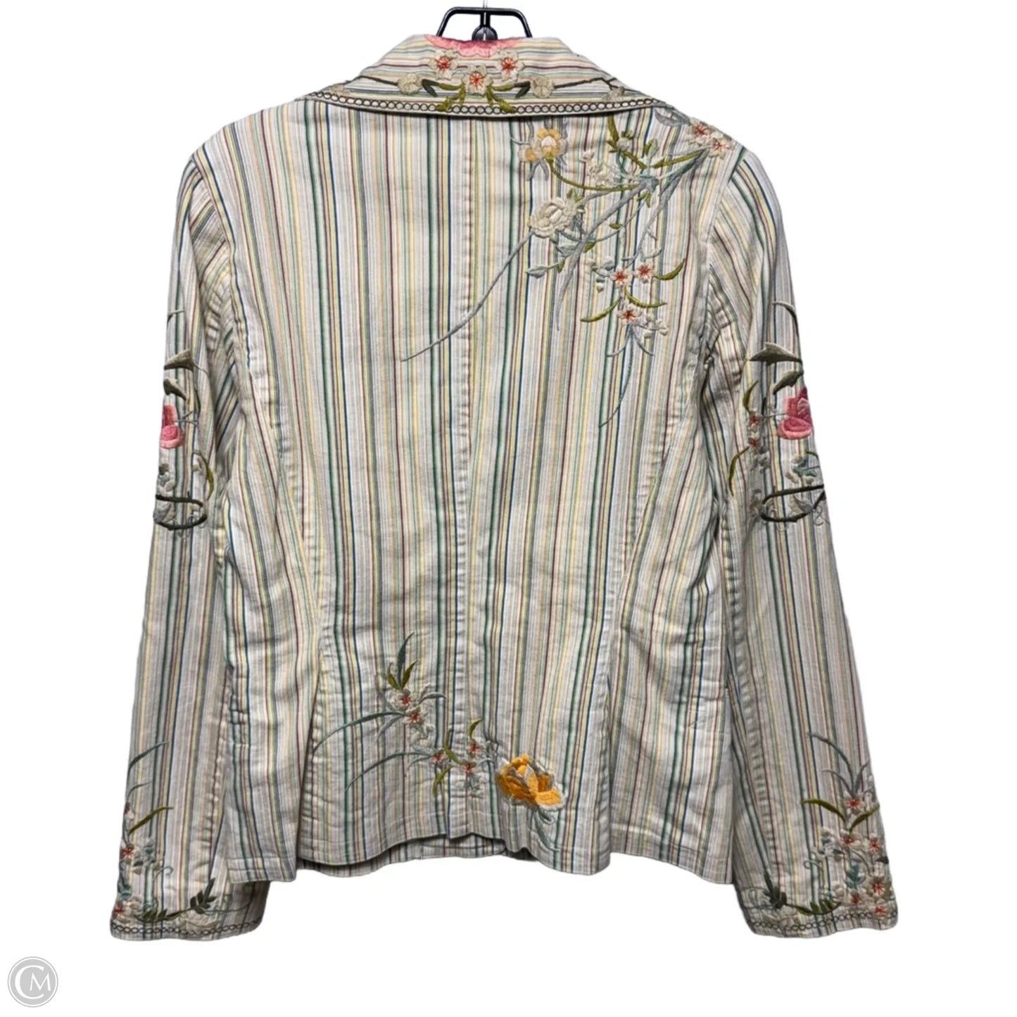 Embroidered Blazer By Johnny Was In Multi-colored, Size: S