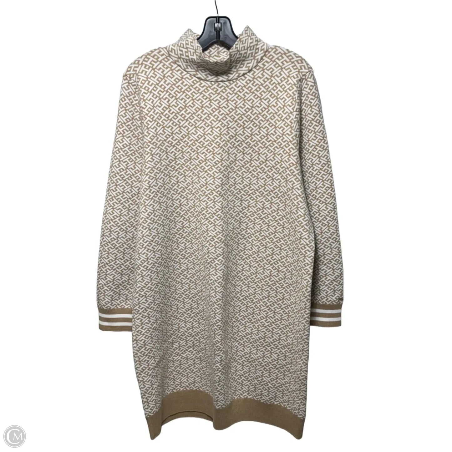 Dress Sweater By Tommy Hilfiger In Tan & White, Size: L