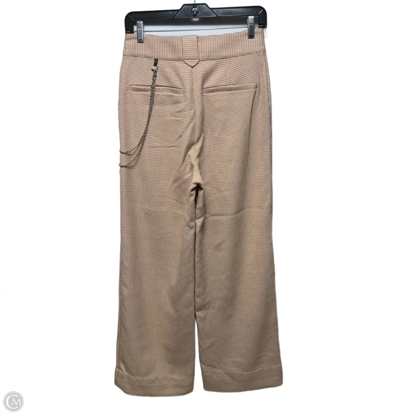 Houndstooth Pants Wide Leg By ZGY In Tan & White, Size: 4