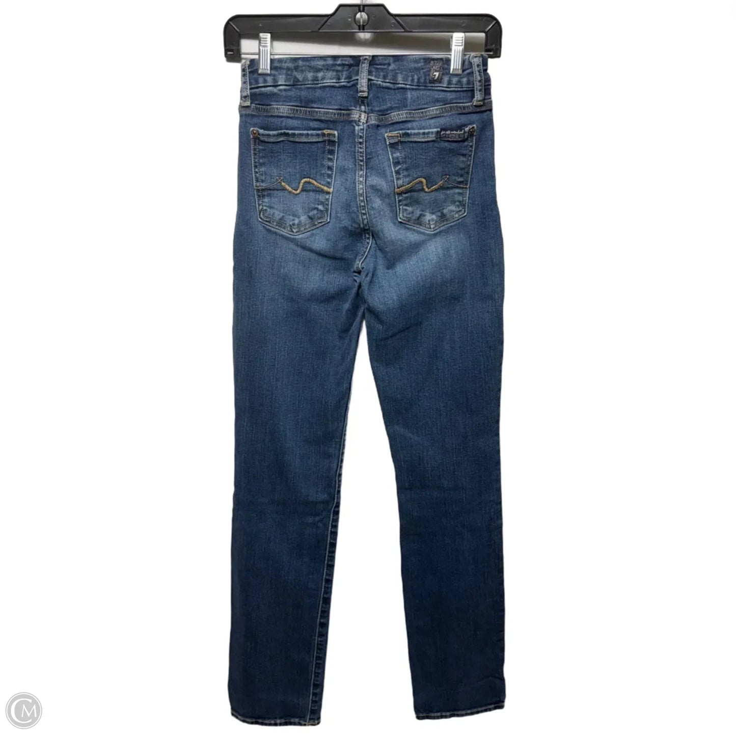 Kimmie Jeans Straight By 7 For All Mankind In Blue Denim, Size: 2