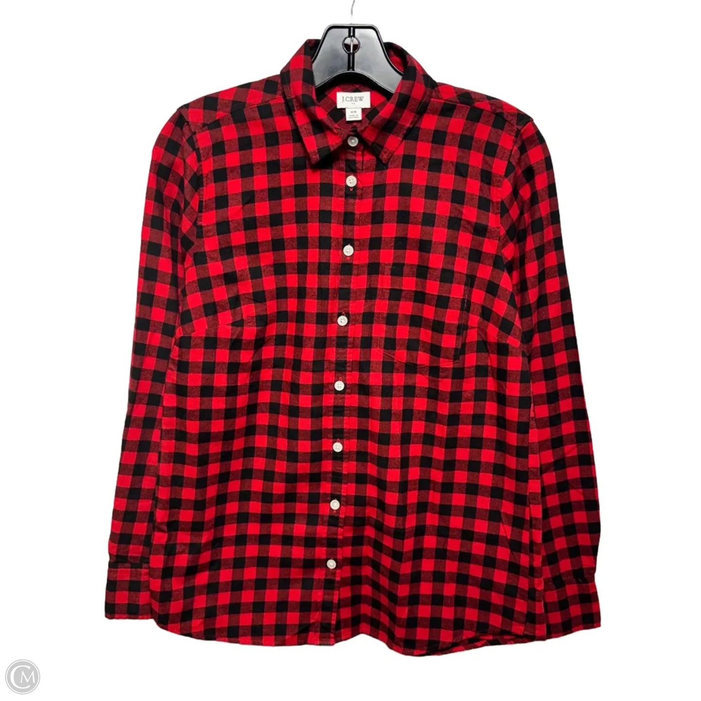 Top Long Sleeve By J. Crew In Plaid Pattern, Size: Xs