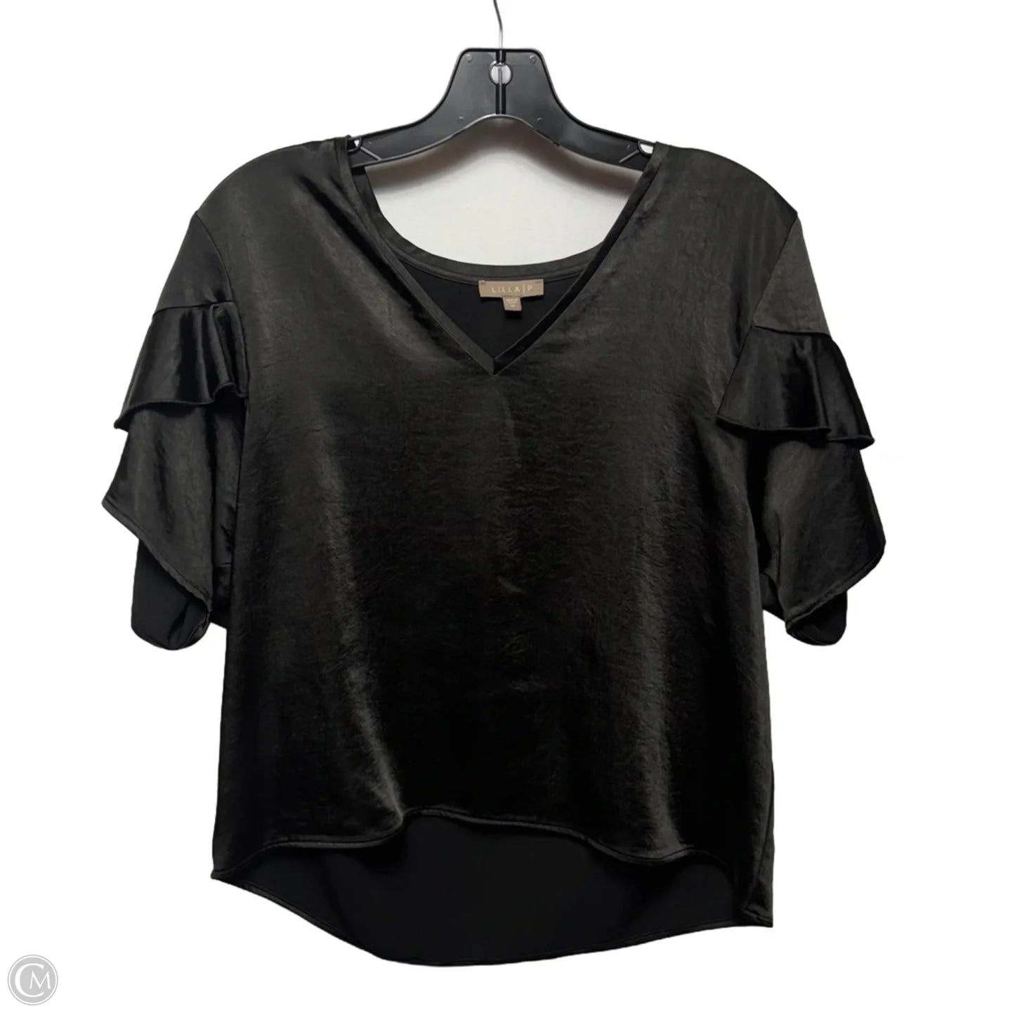 Blouse Short Sleeve By Lilla P In Black, Size: M