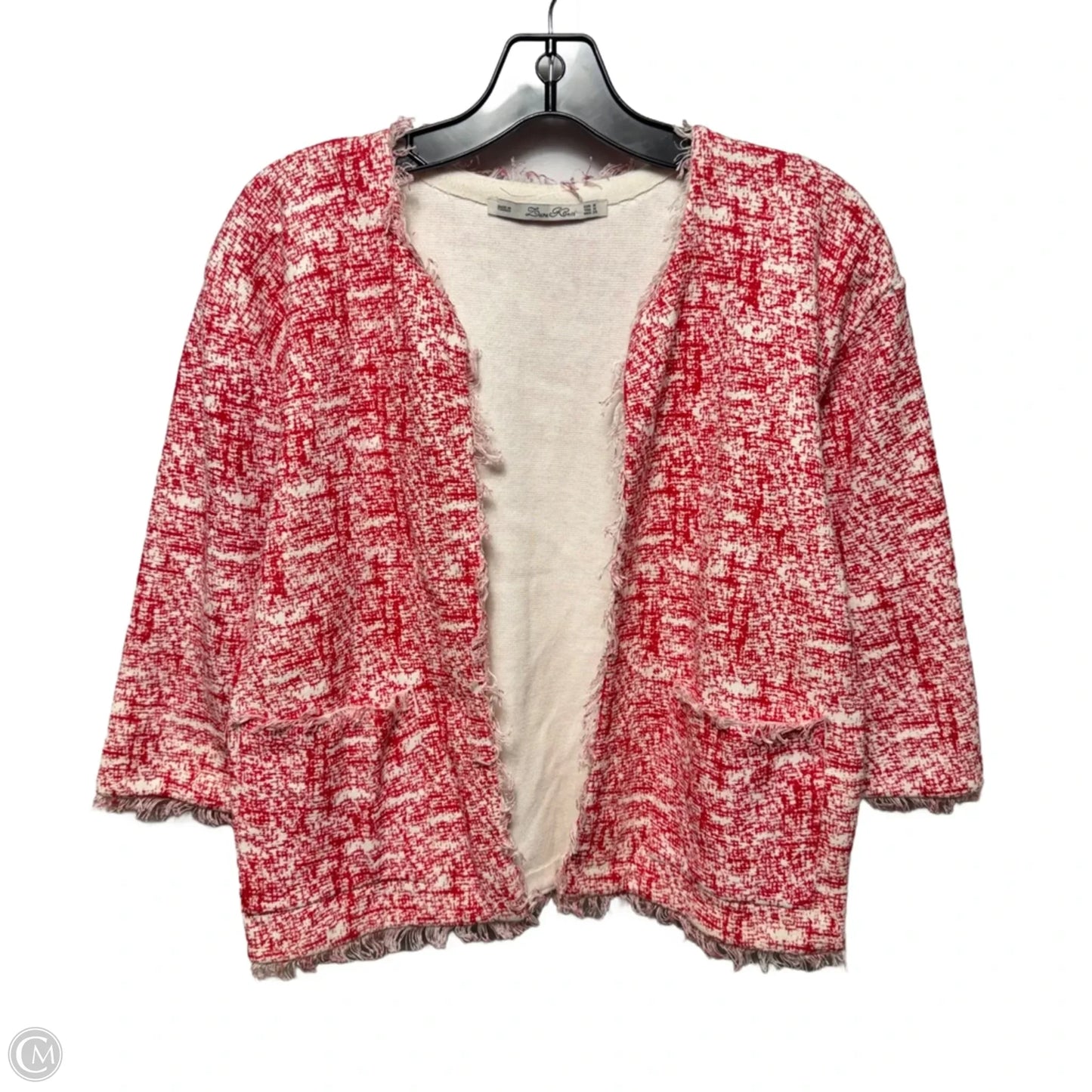 Sweater Cardigan By Zara In Red & White, Size: M