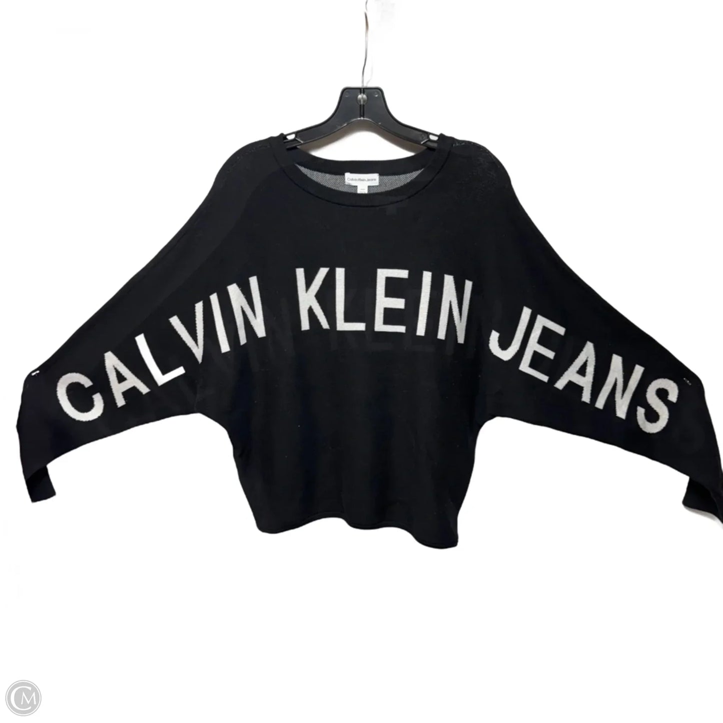 Sweater By Calvin Klein In Black & White, Size: S