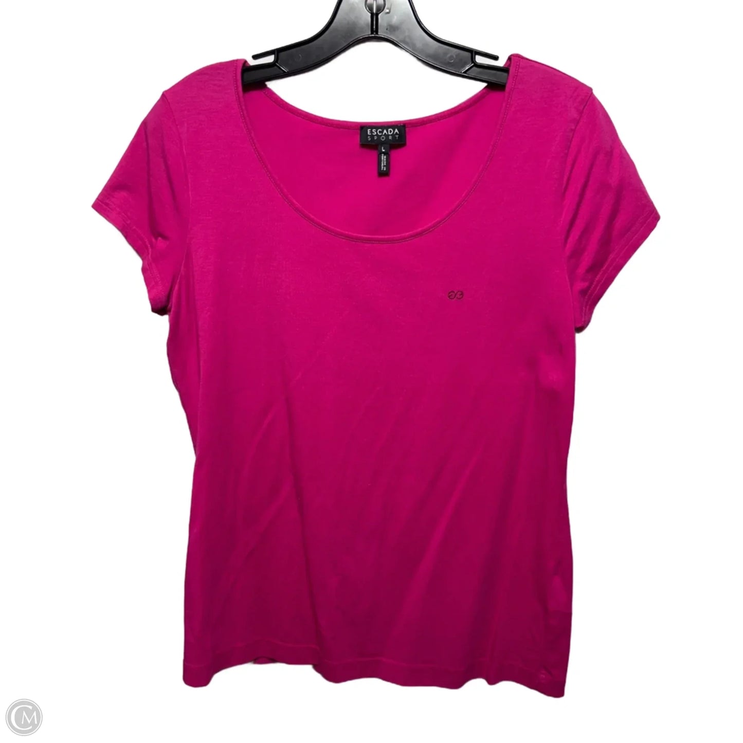 Top Short Sleeve Designer By Escada In Pink, Size: L