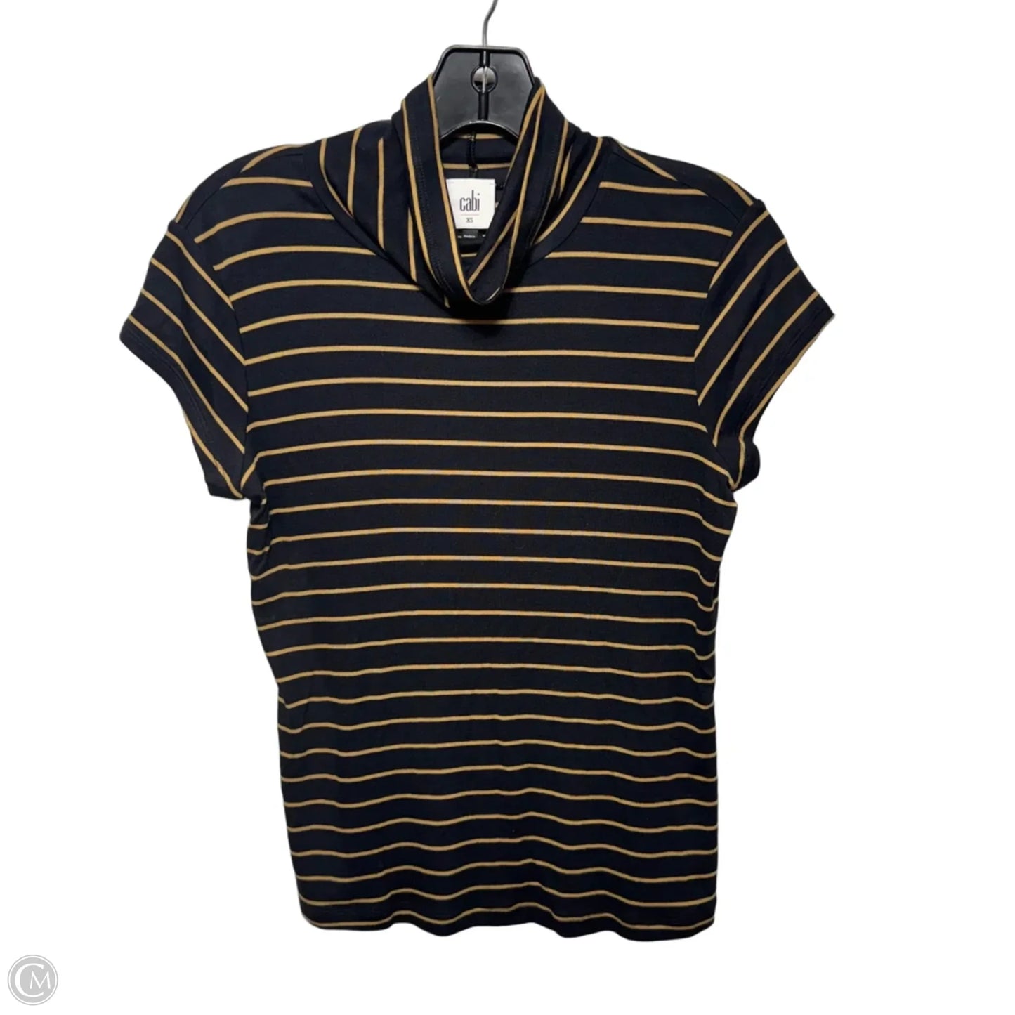 Top Short Sleeve By Cabi In Striped Pattern, Size: Xs