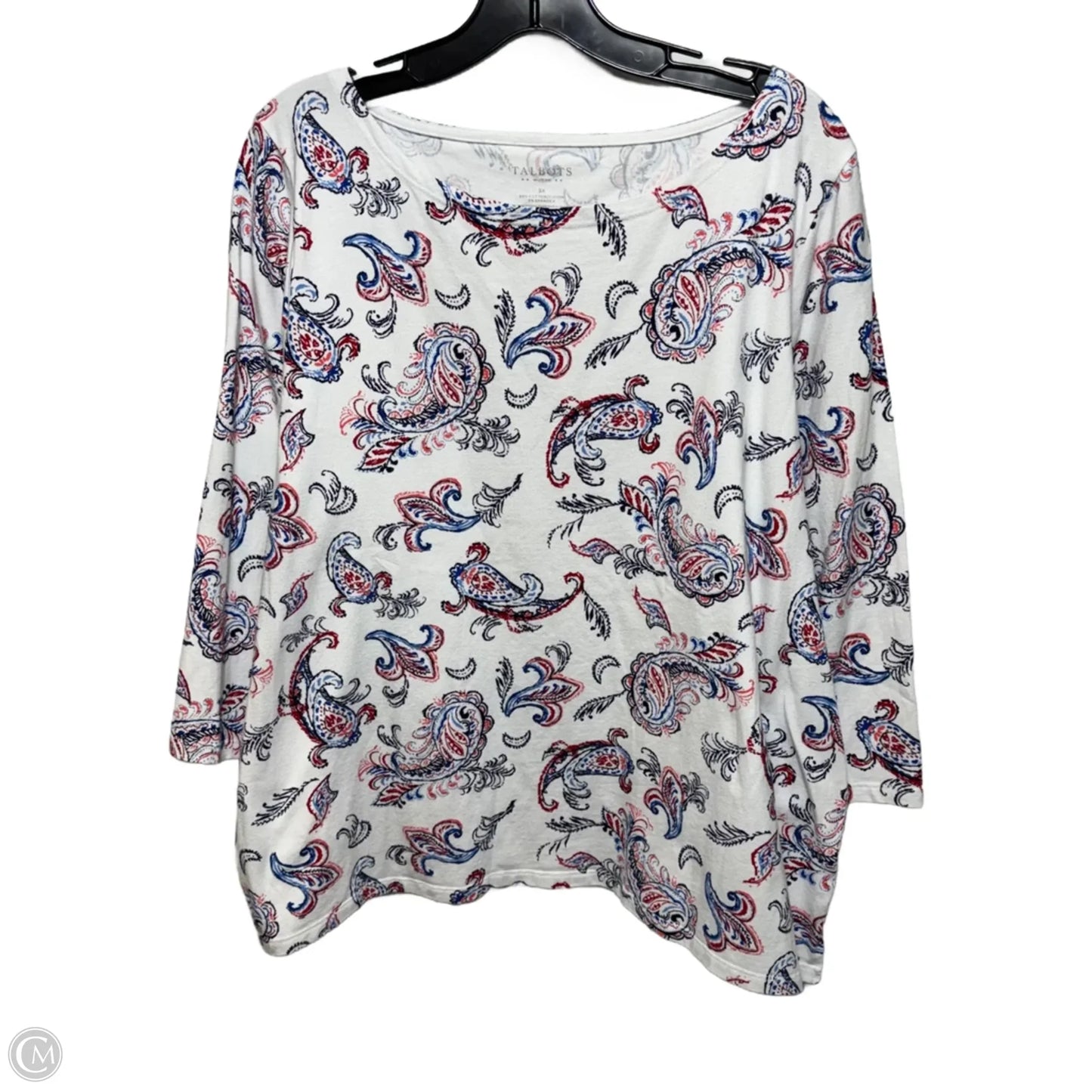 Top Long Sleeve By Talbots In Paisley Print, Size: 3x