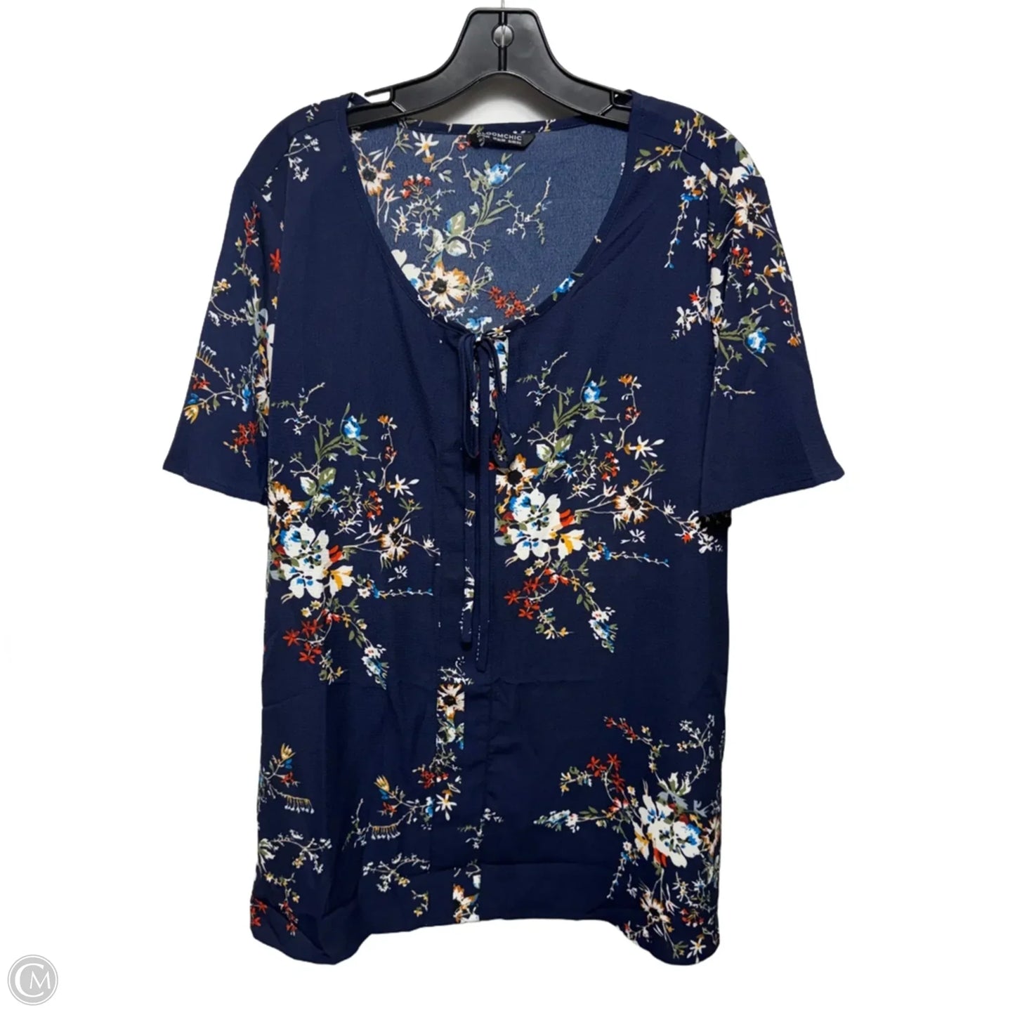 Top Short Sleeve By Bloomchic In Floral Print, Size: 22