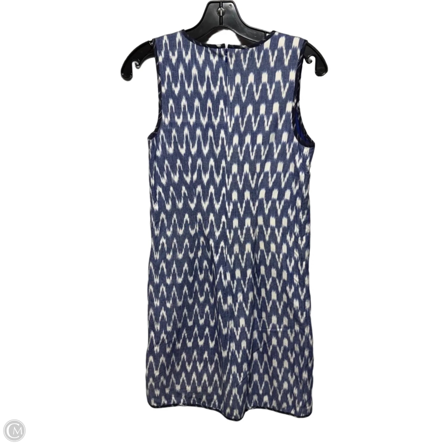 Ikat Zigzag Shift Dress By J. Crew In Blue & White, Size: 00