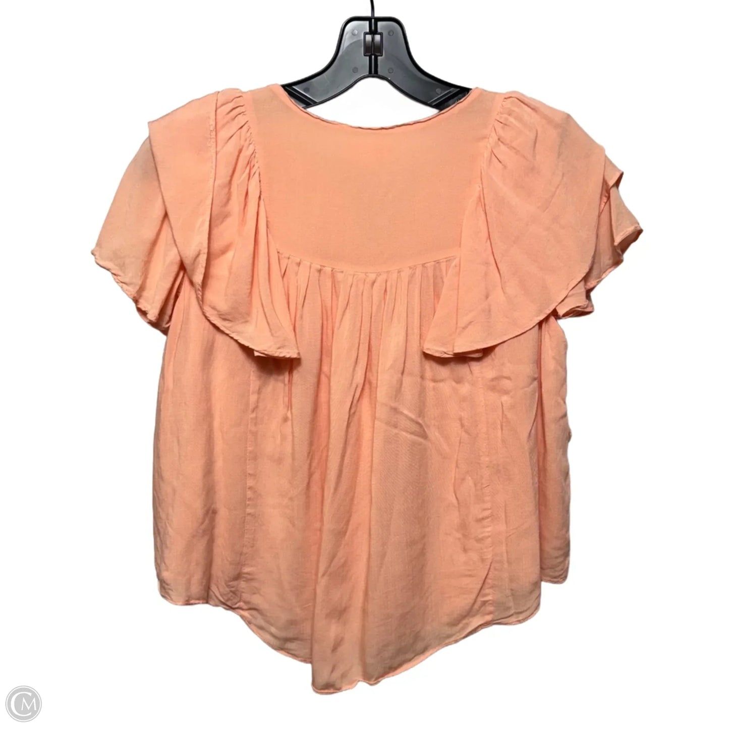 Layered Flutter Sleeve Top By A Loves A In Peach, Size: Xs