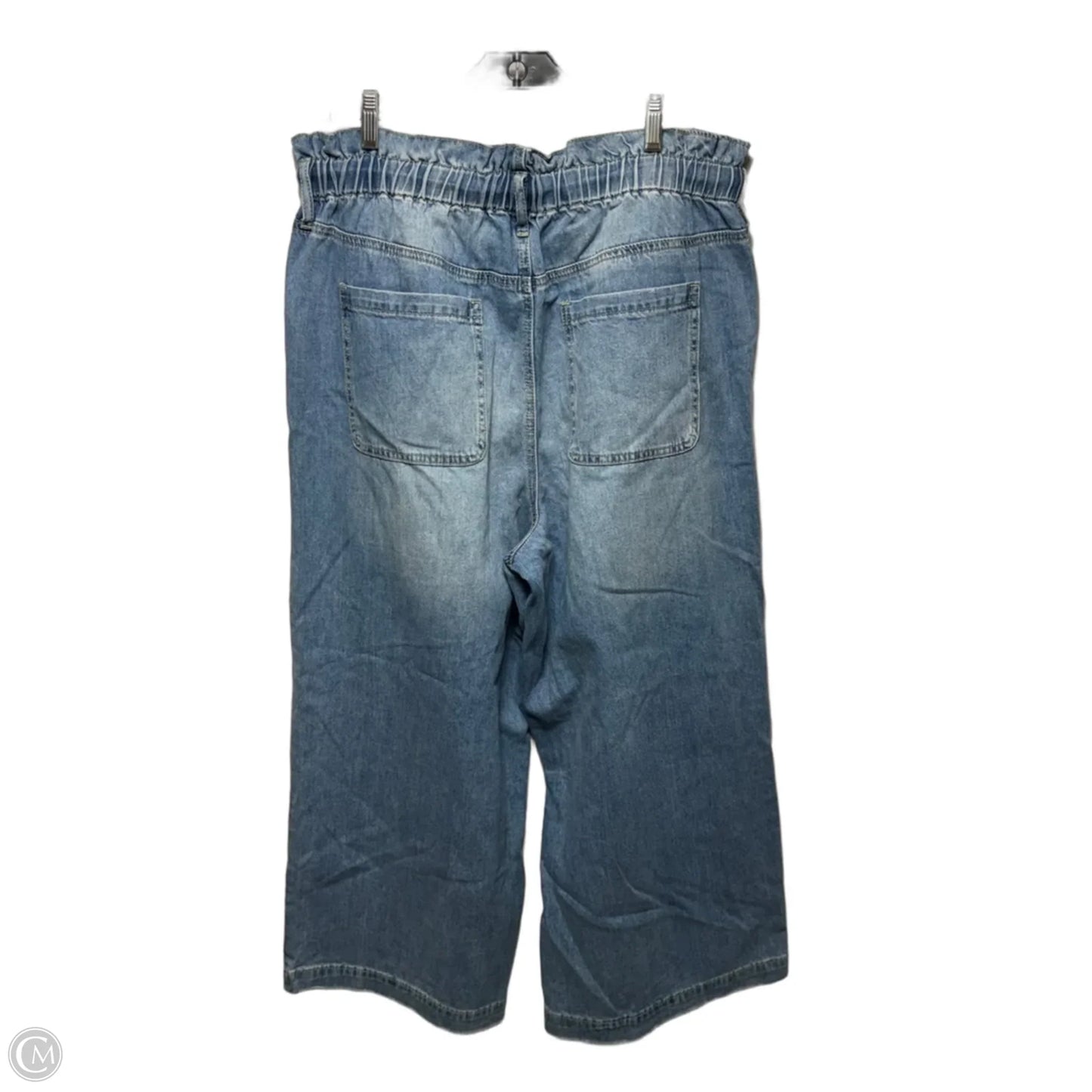 Cropped Wide Leg Jeans By Wonderly In Blue Denim, Size: 14