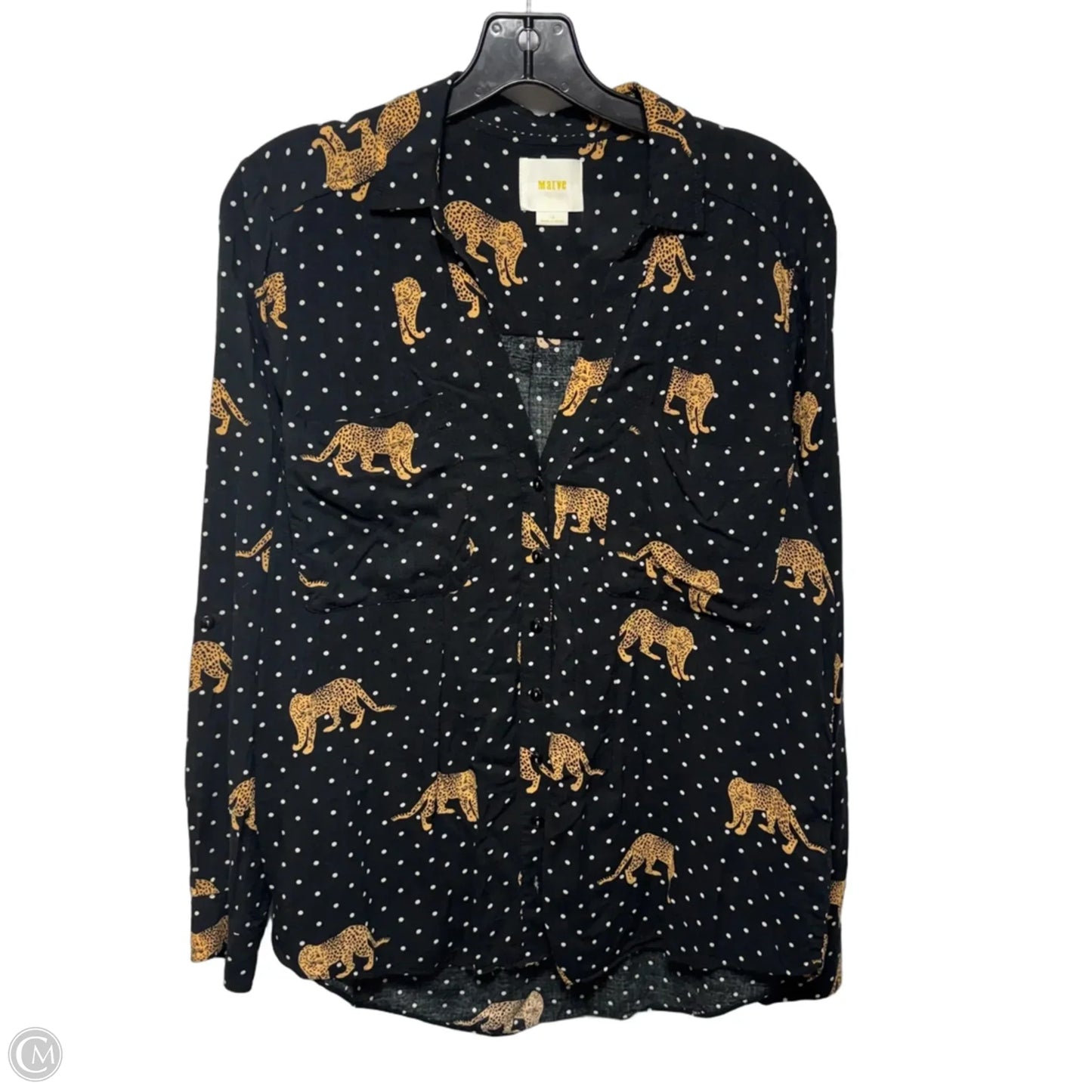 Casia Henley Top Long Sleeve By Maeve In Cheetah Print, Size: 10