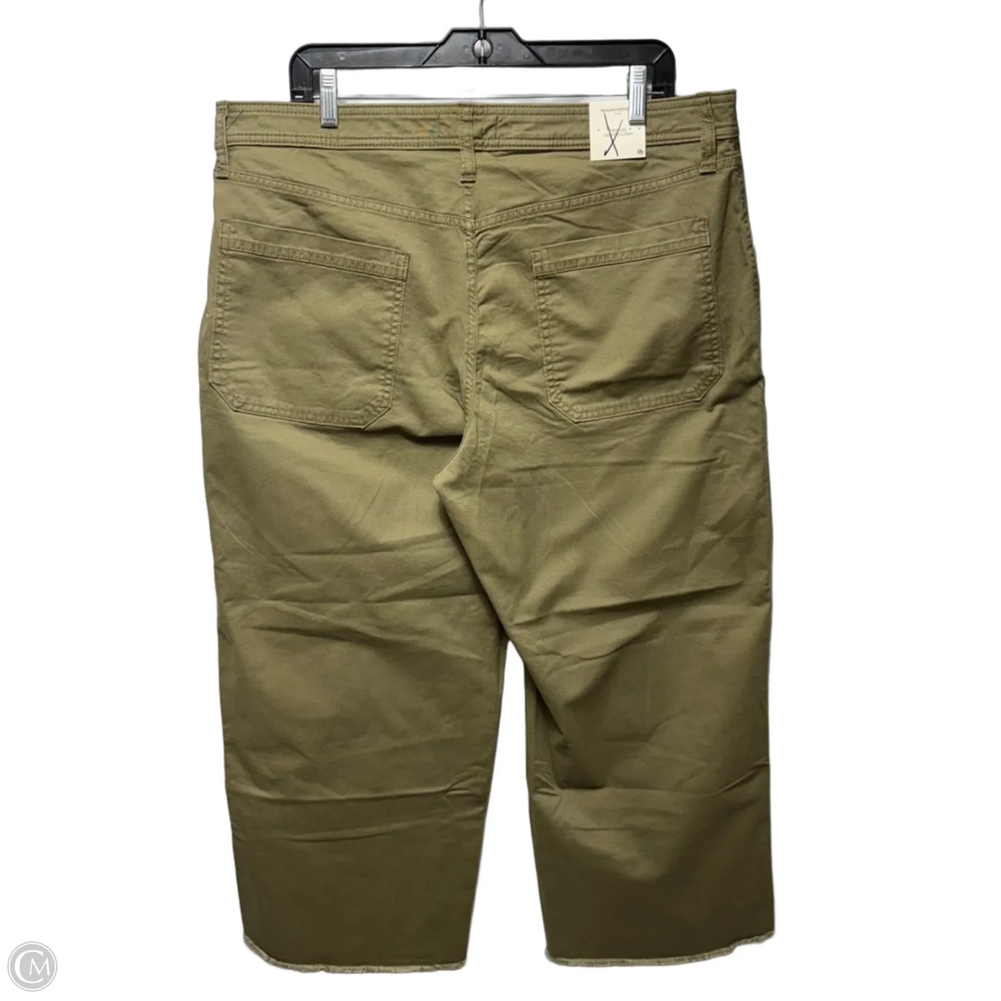 Wide Leg Cropped Chino Pants By Banana Republic In Green, Size: 16