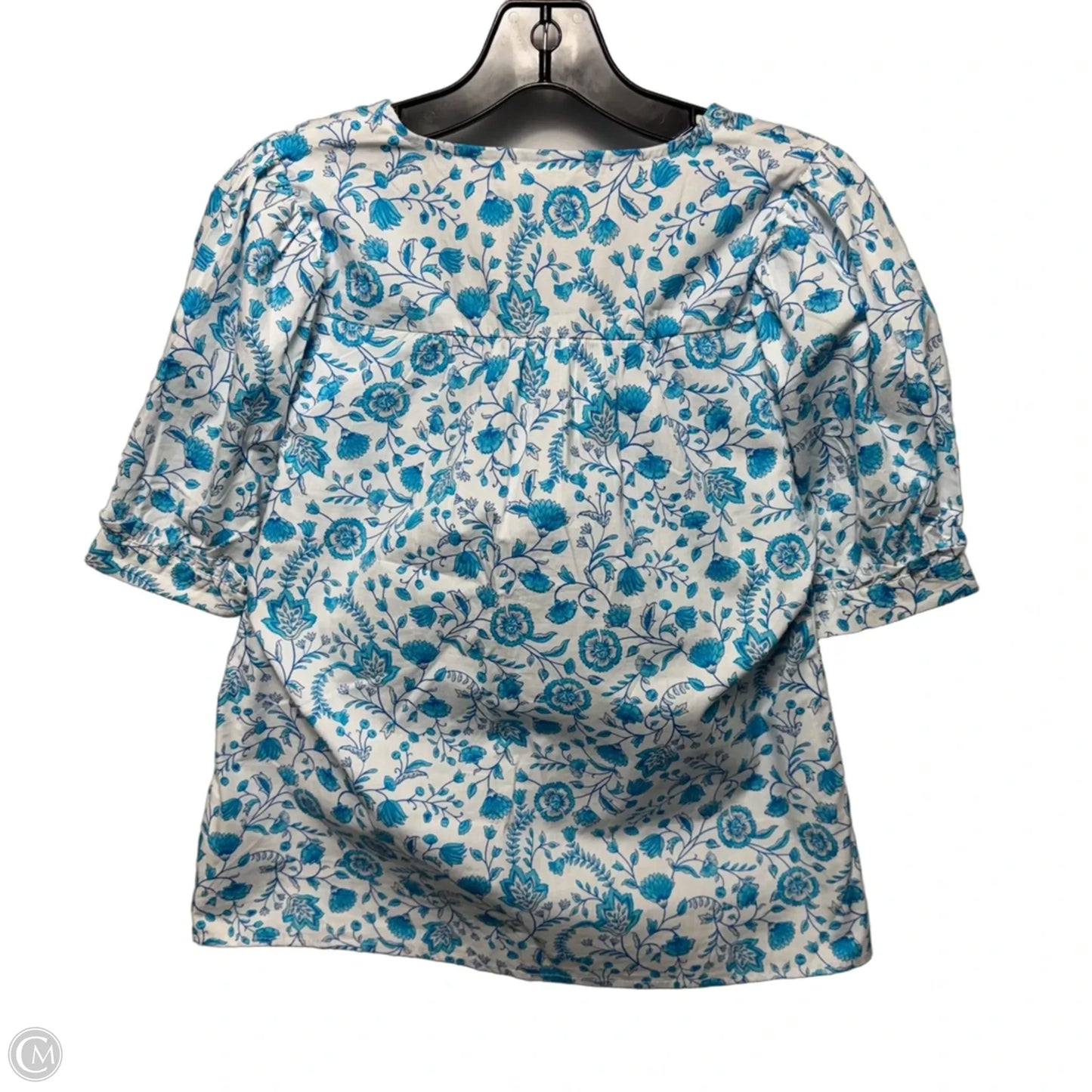 Top Short Sleeve By Draper James In Blue & White, Size: XS